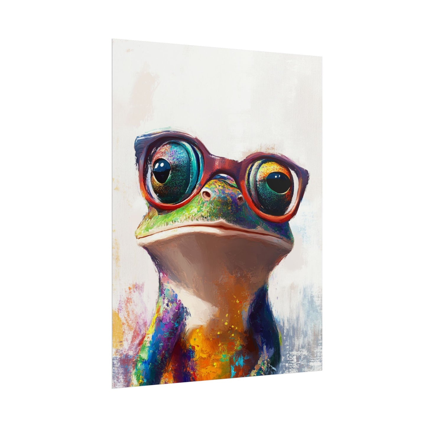 Quirky Frog with Glasses - Vibrant Abstract Animal Art Print