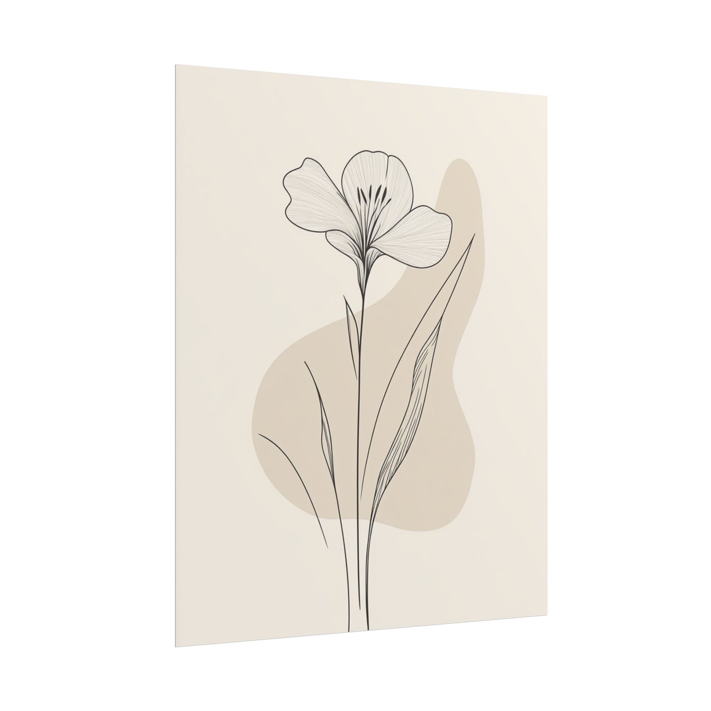 Serenity in Bloom - Minimalist Floral Line Art