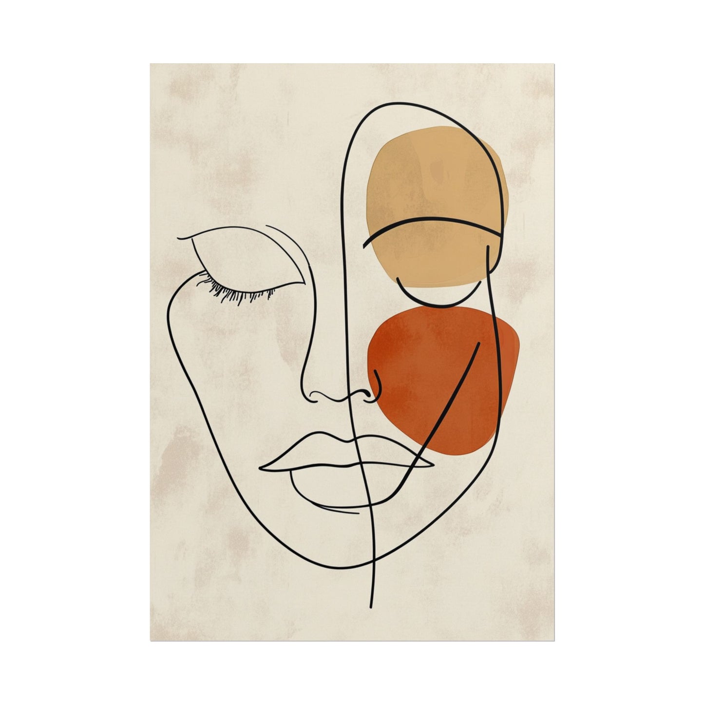 Serenity in Lines - Minimalist Abstract Face Art