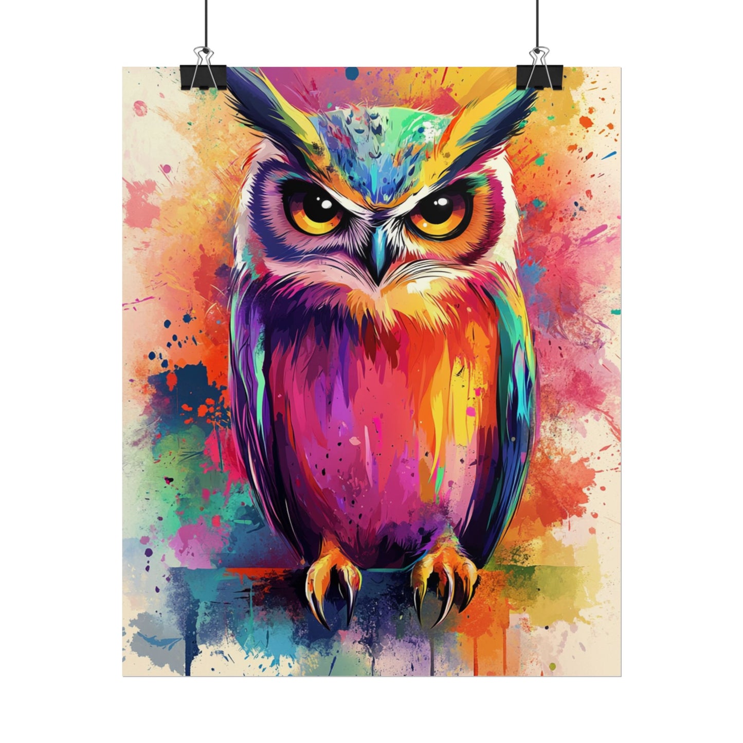 Vibrant Owl - Abstract Wildlife Art Print