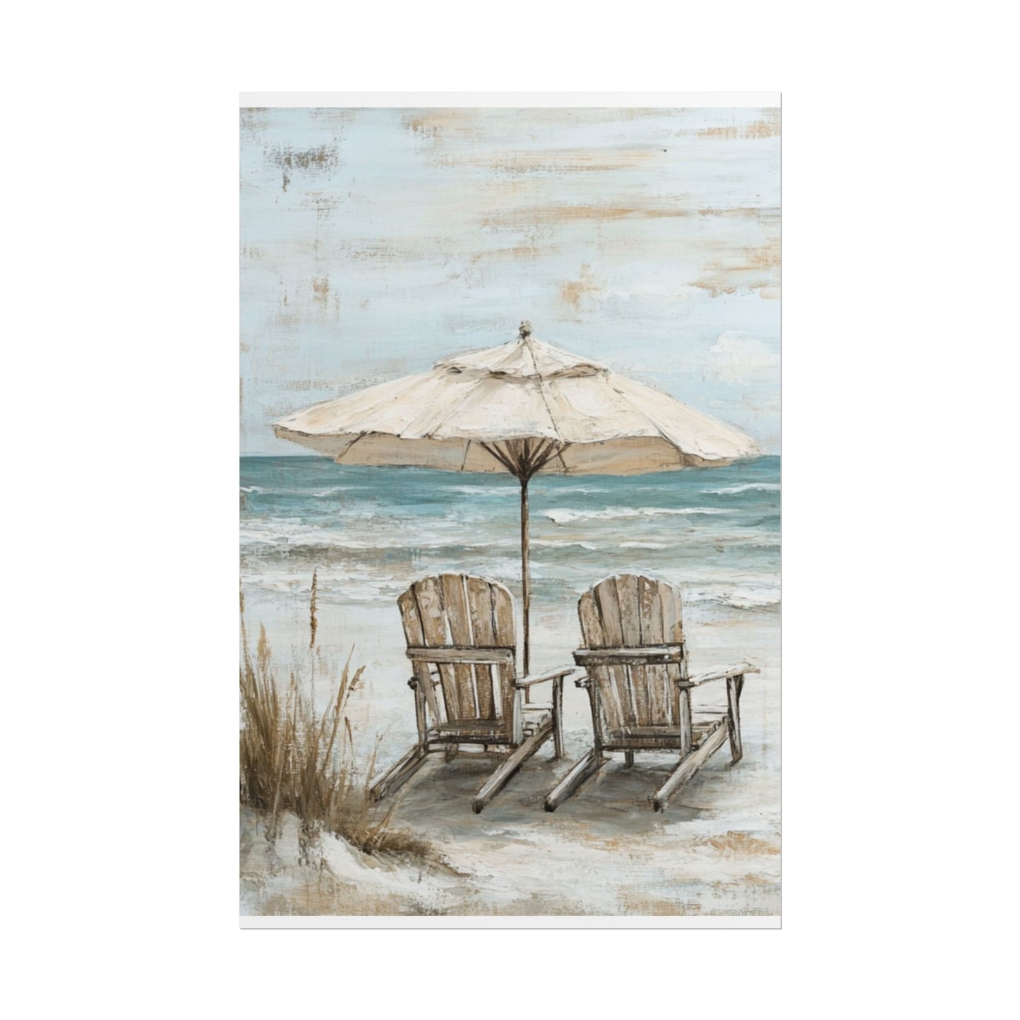 Serene Beach Retreat - Abstract Coastal Art Print