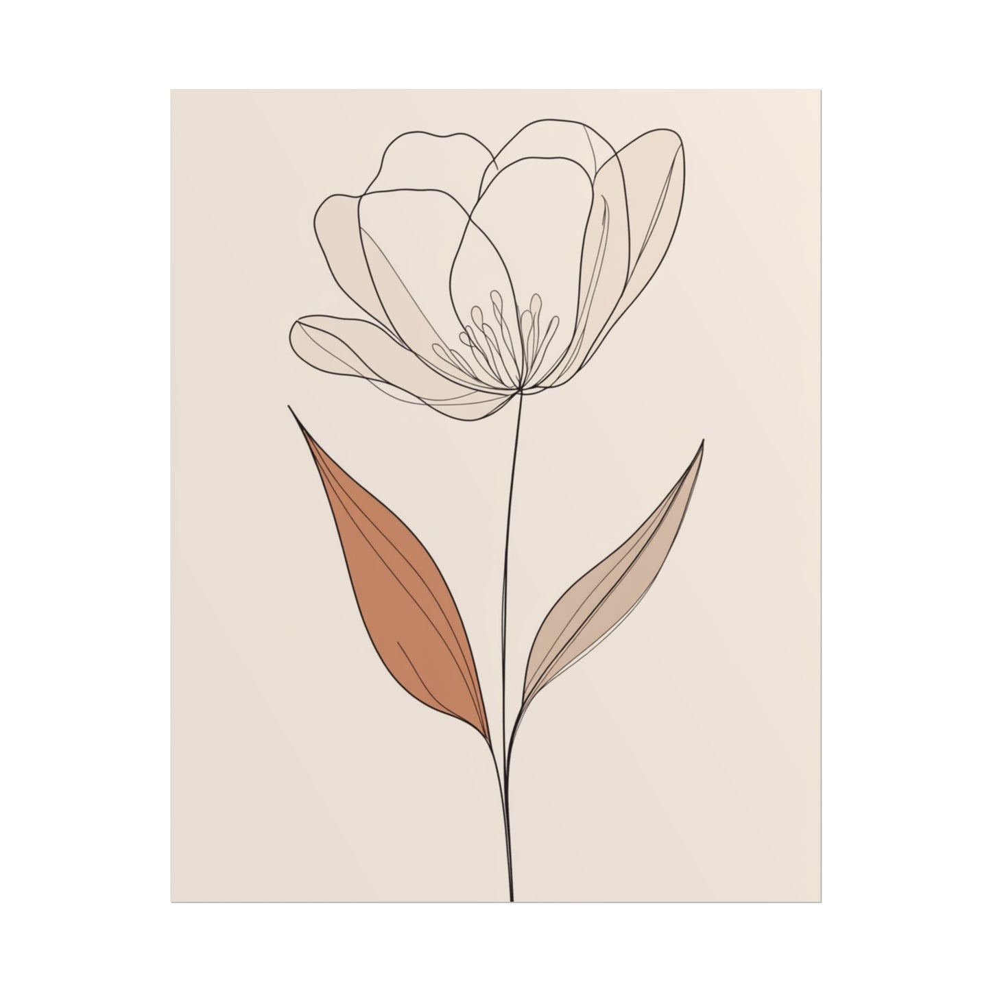 Serenity in Simplicity - Minimalist Floral Line Art