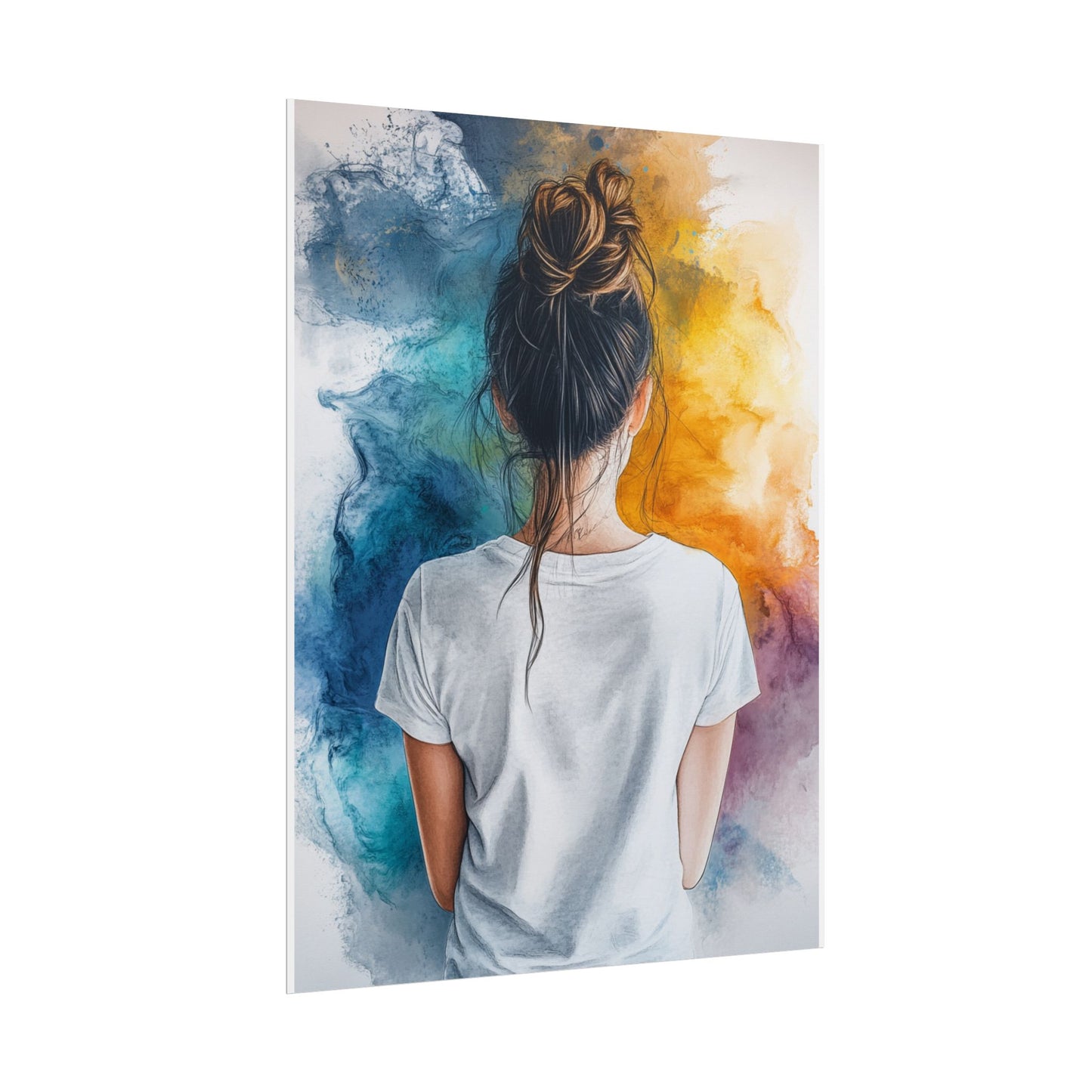 Contemplative Colour - Abstract Portrait Art Print