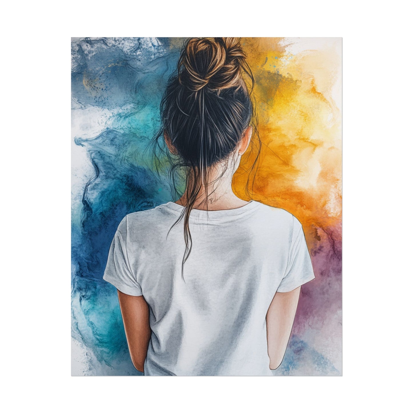 Contemplative Colour - Abstract Portrait Art Print