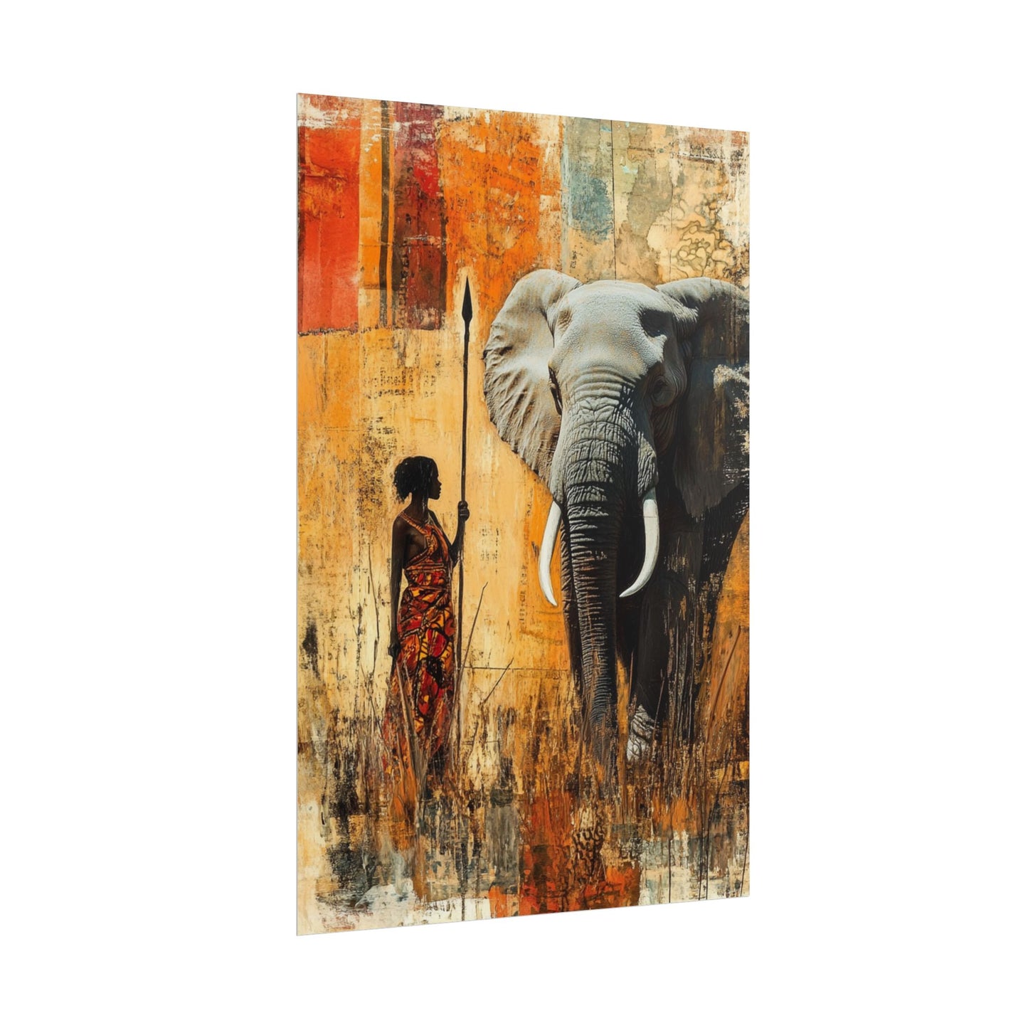 Majestic Encounter - Abstract African Art Print