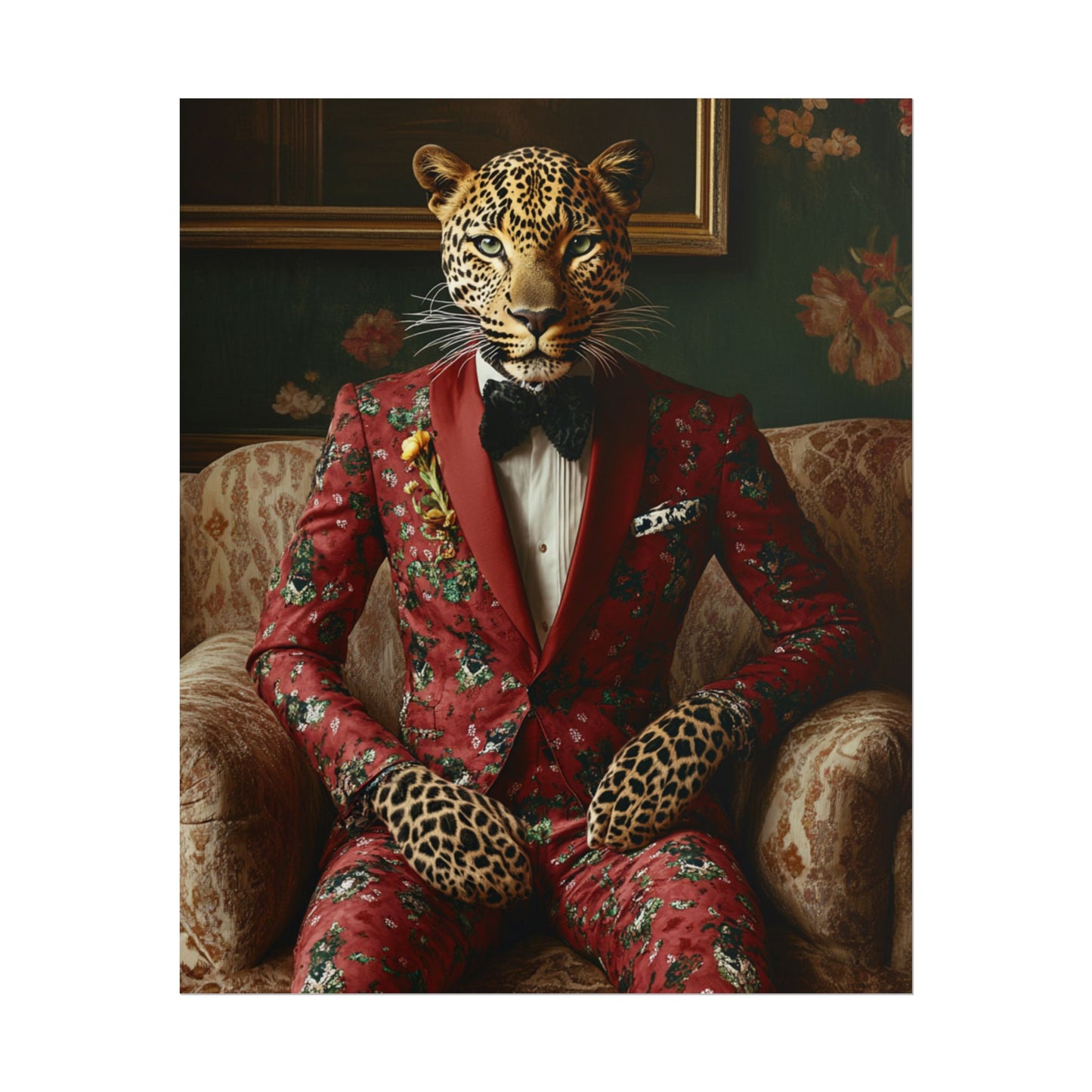 Dapper Leopard - Abstract Portrait of Elegance