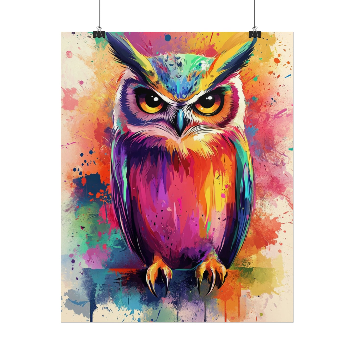 Vibrant Owl - Abstract Wildlife Art Print