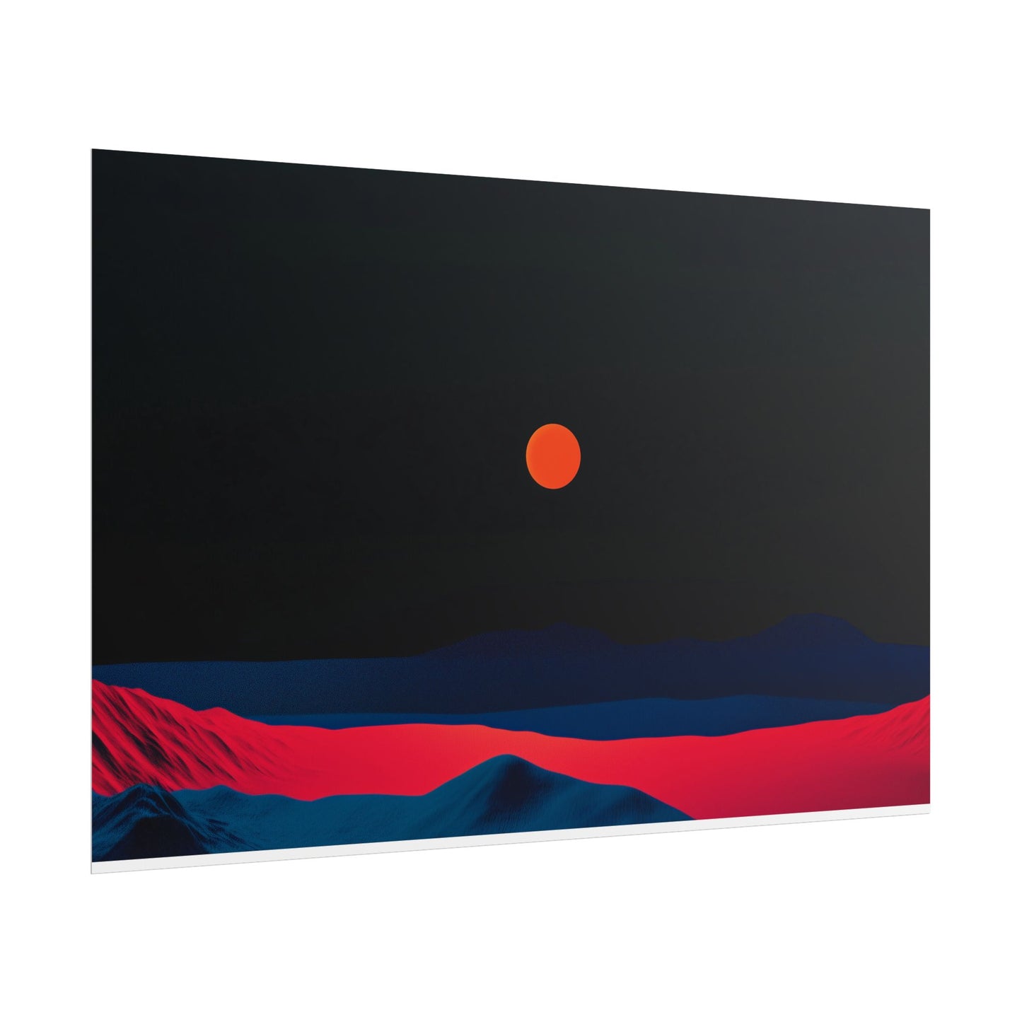 Blood Moon Over Fiery Mountains - Abstract Art Print