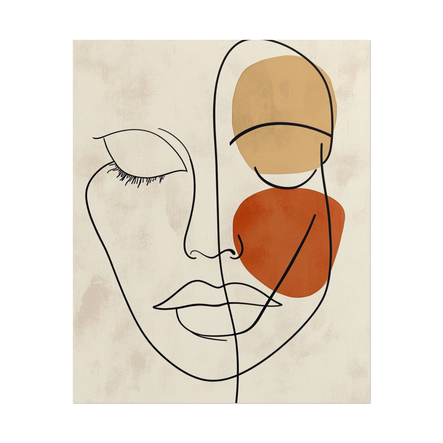 Serenity in Lines - Minimalist Abstract Face Art