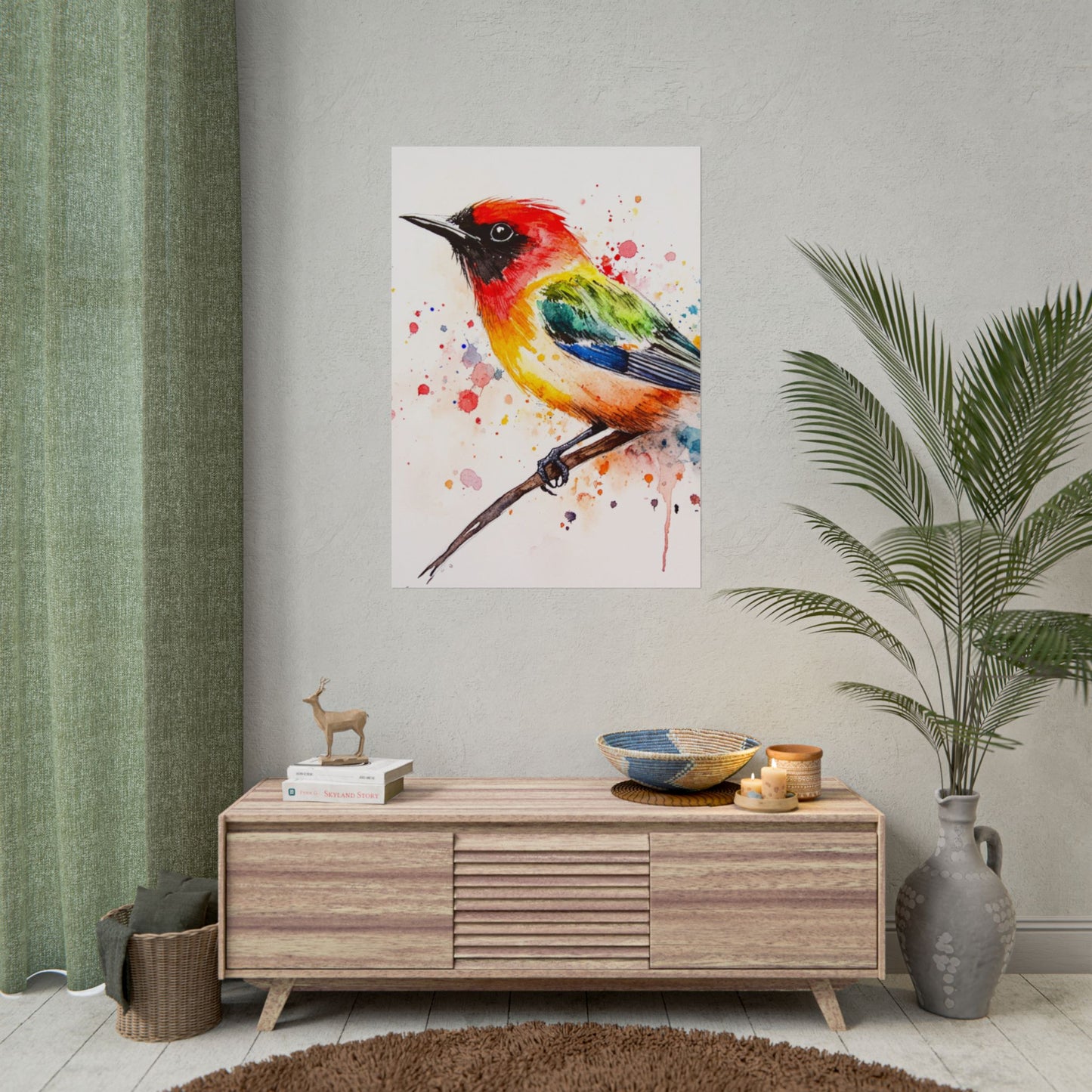 Vibrant Melody - Abstract Watercolour Bird Art