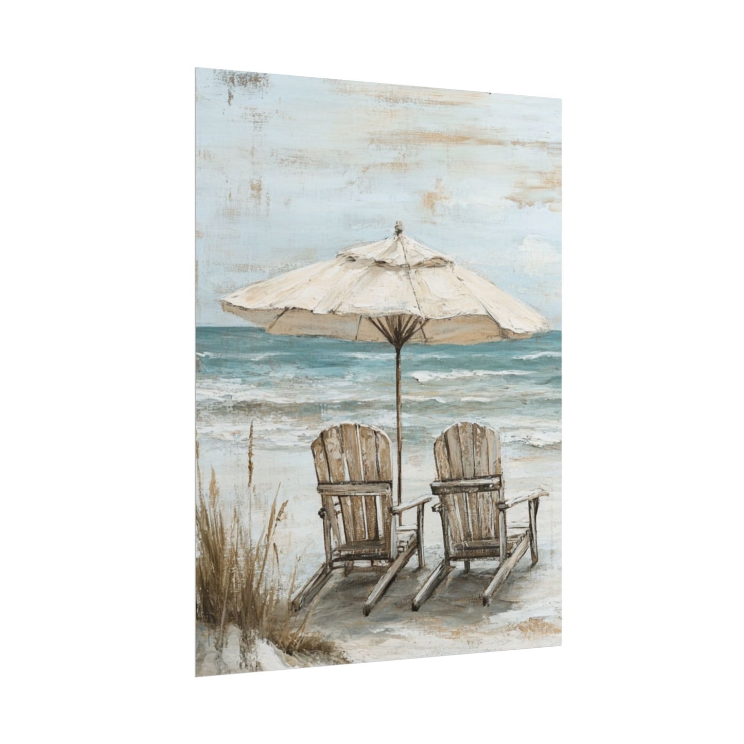 Serene Beach Retreat - Abstract Coastal Art Print