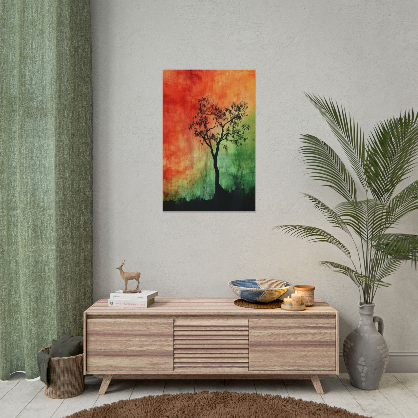 Autumnal Silhouette - Abstract Tree Art Print