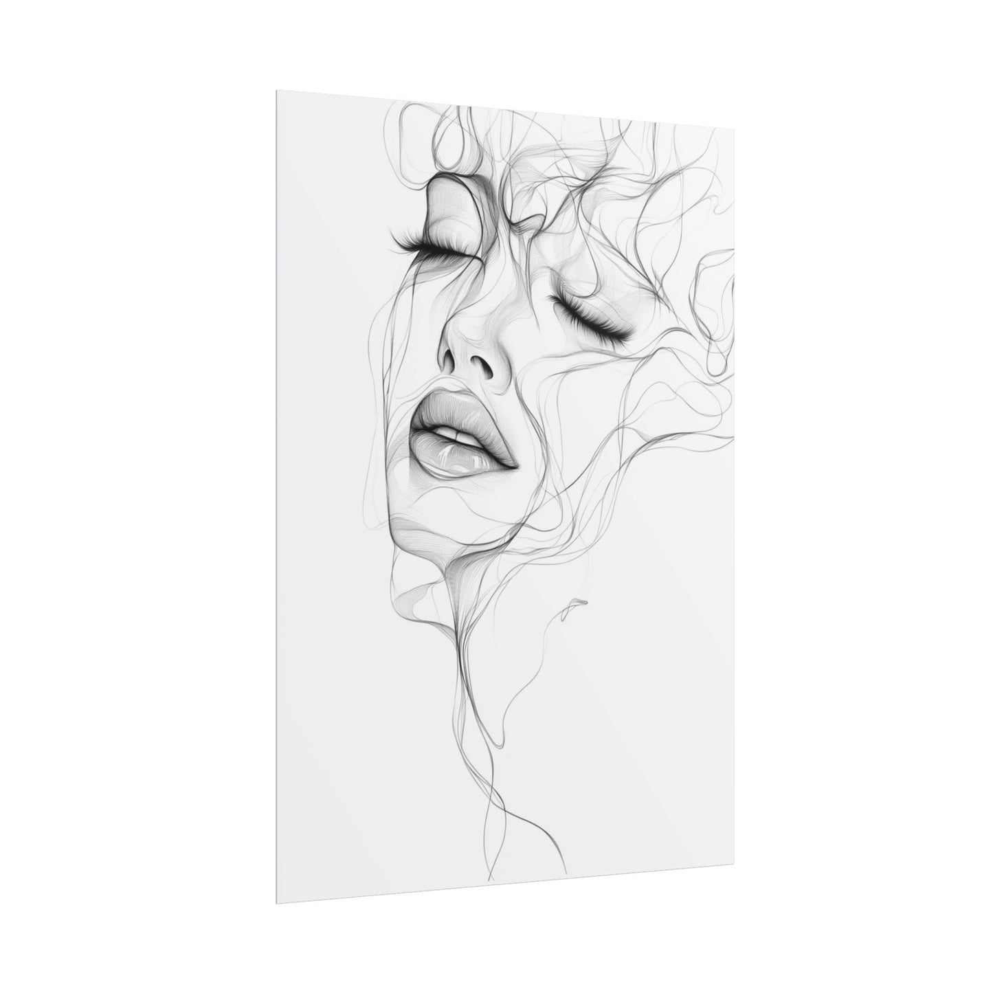 Ethereal Whispers - Abstract Line Art Portrait