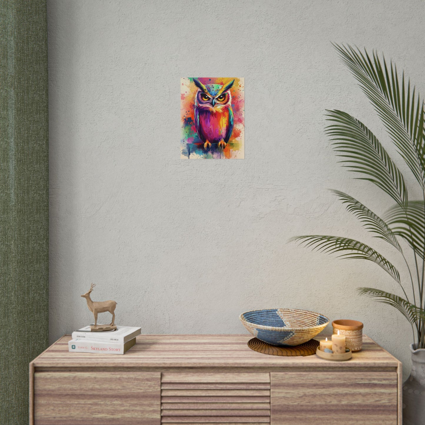 Vibrant Owl - Abstract Wildlife Art Print