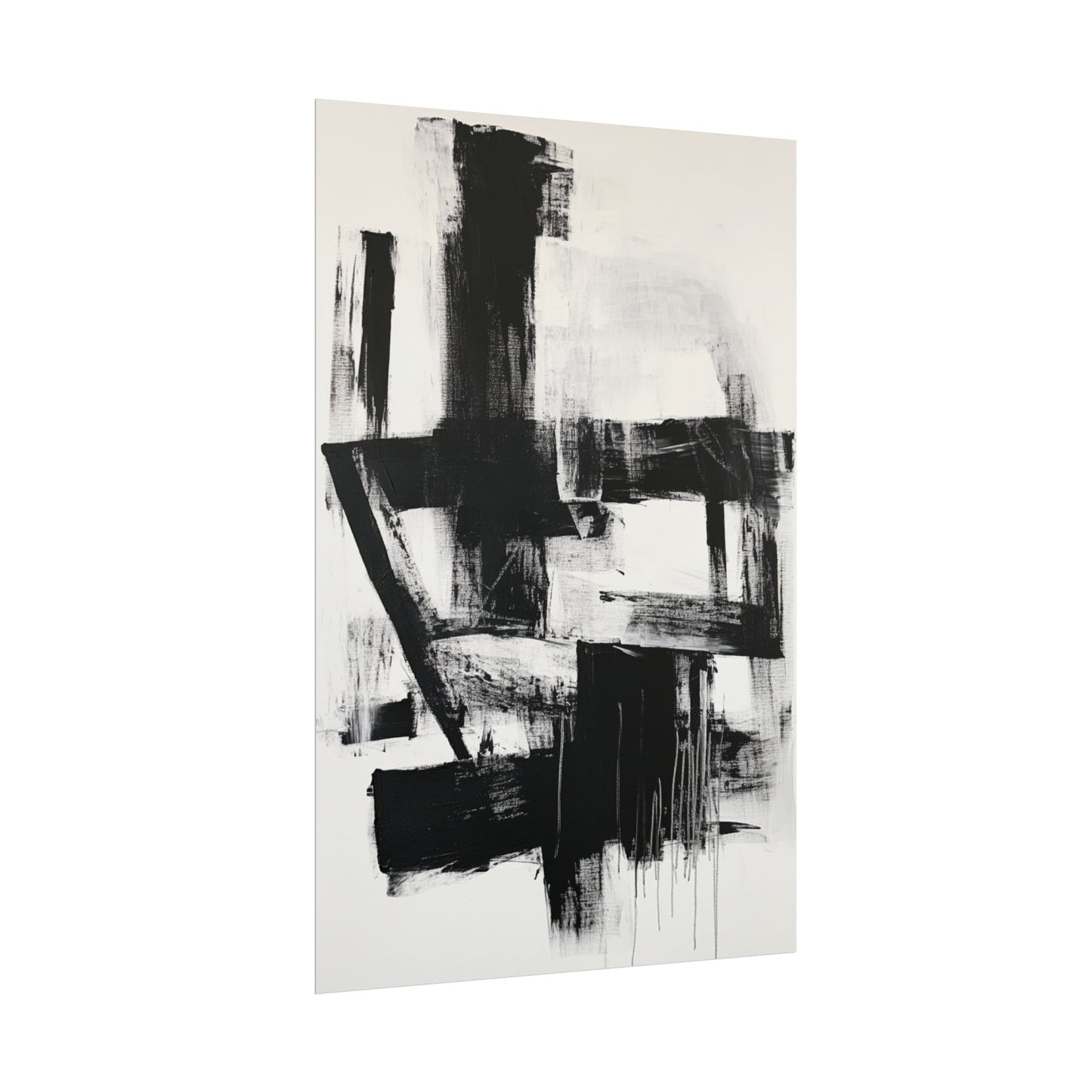 Monochrome Symphony - Abstract Black and White Art Print