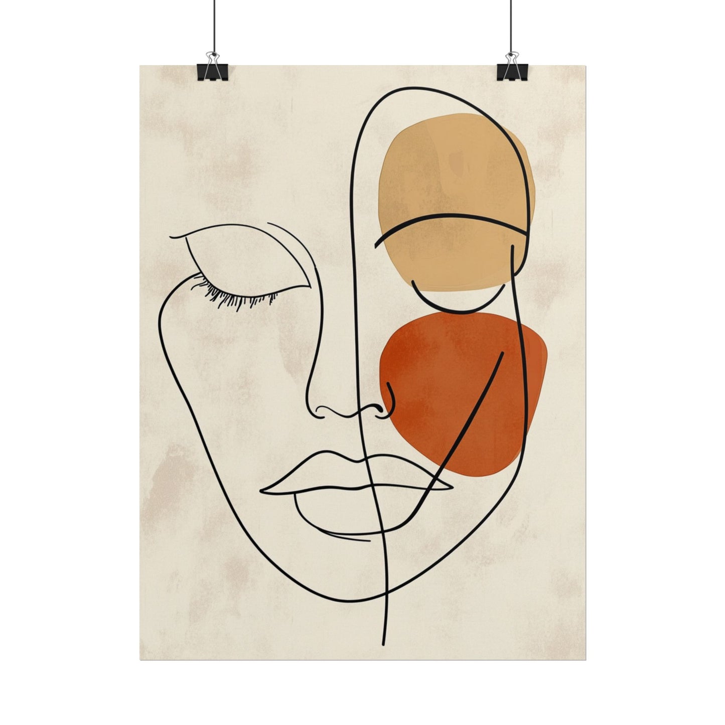 Serenity in Lines - Minimalist Abstract Face Art