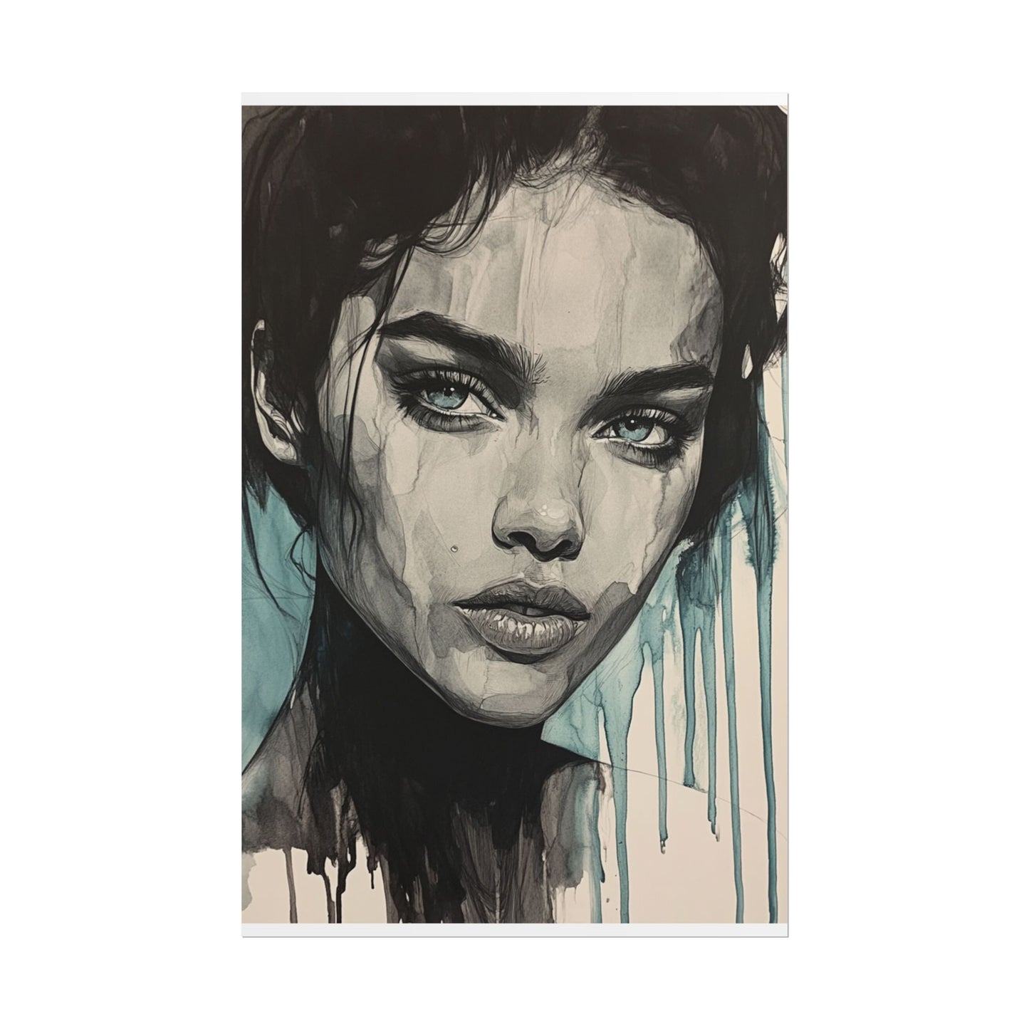 Stormy Gaze - Abstract Portrait Print