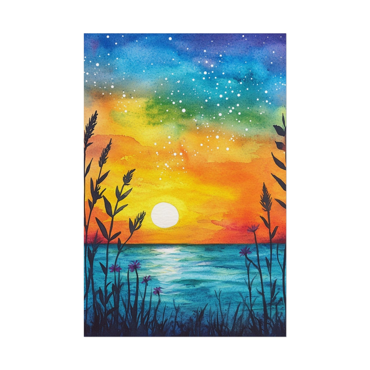 Starlit Sunset - Abstract Coastal Landscape Art Print