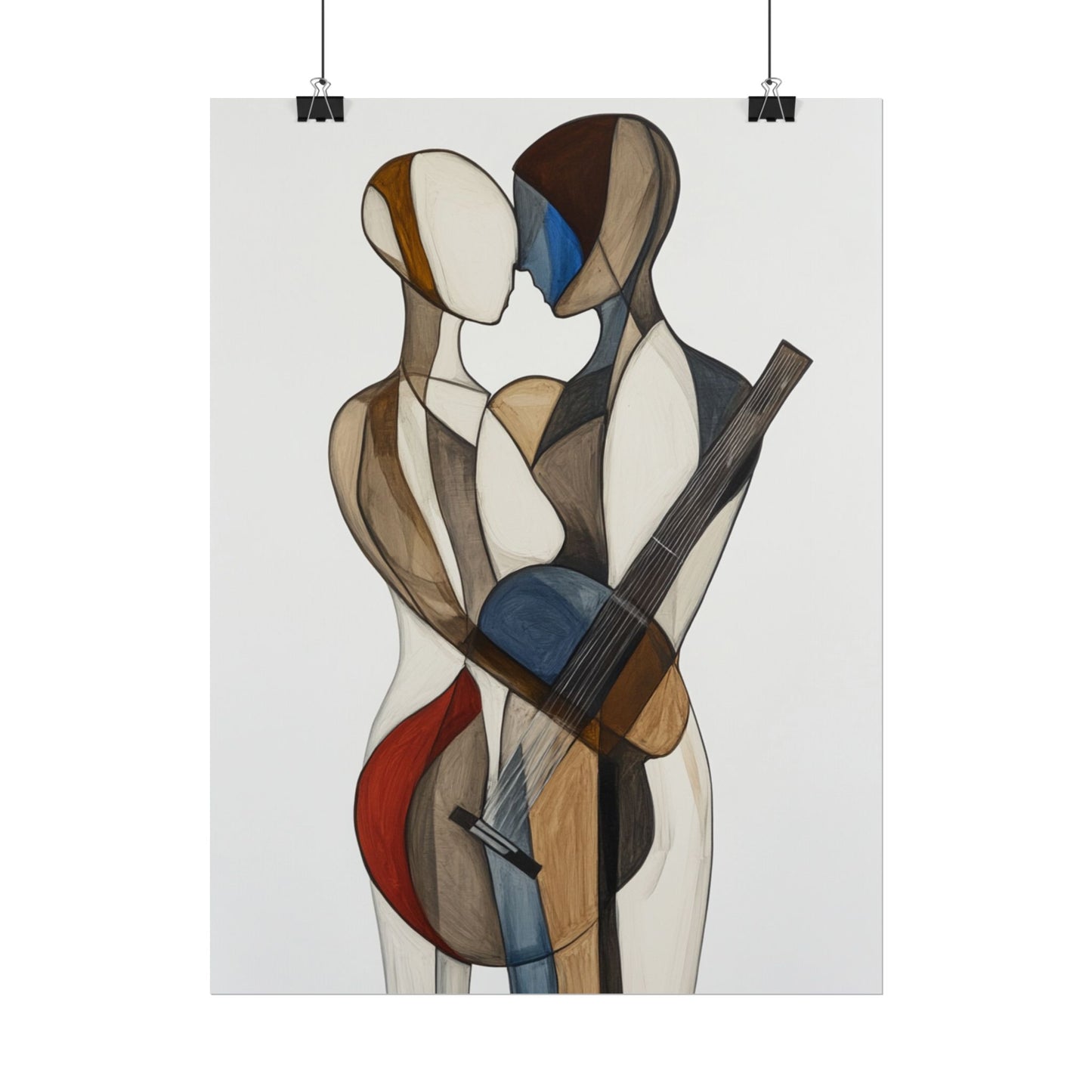 Harmonious Embrace - Abstract Figurative Art Print