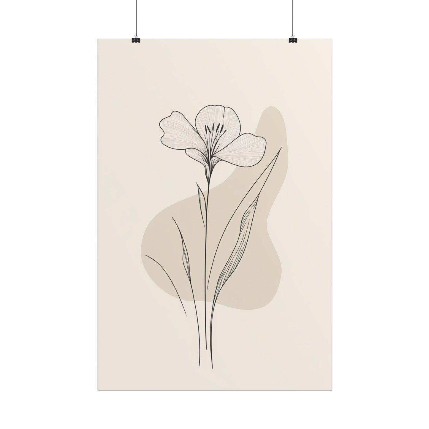 Serenity in Bloom - Minimalist Floral Line Art