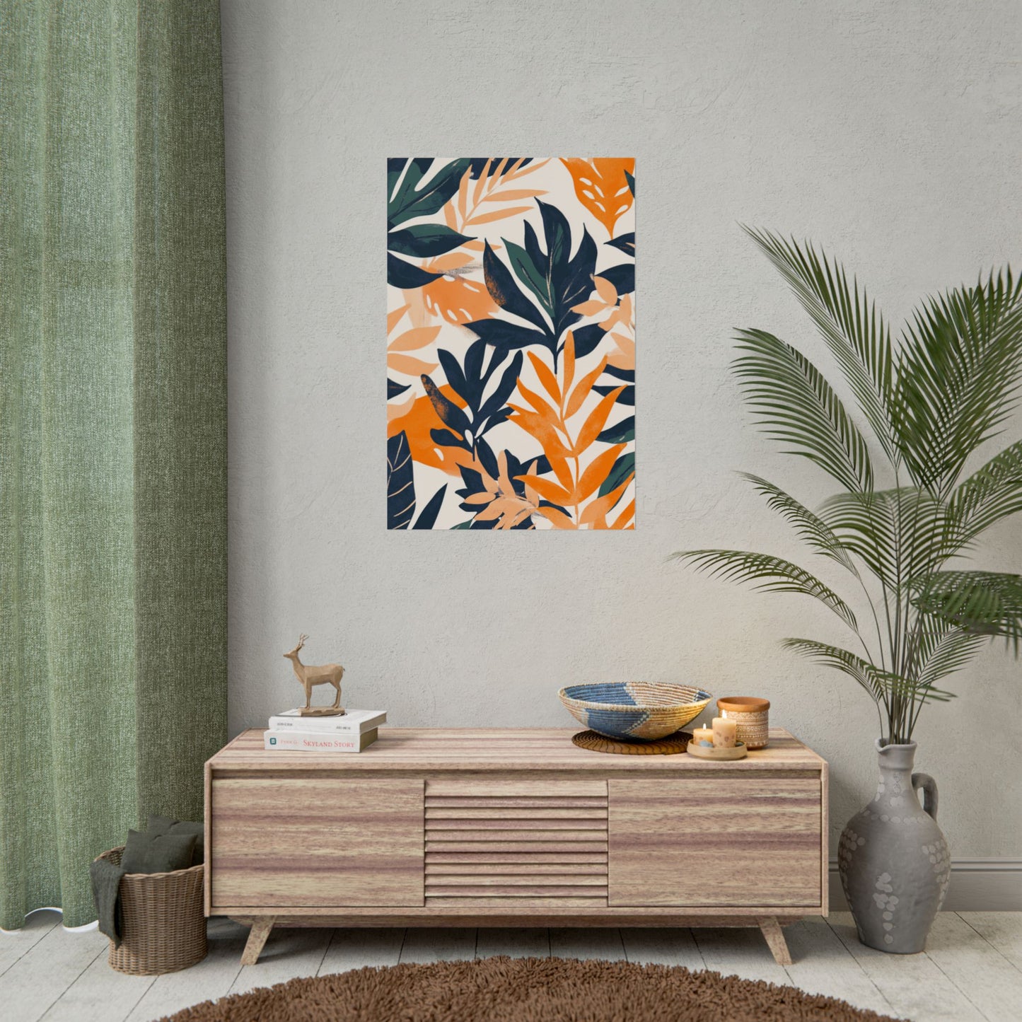 Autumnal Botanical Harmony - Abstract Leaf Art Print