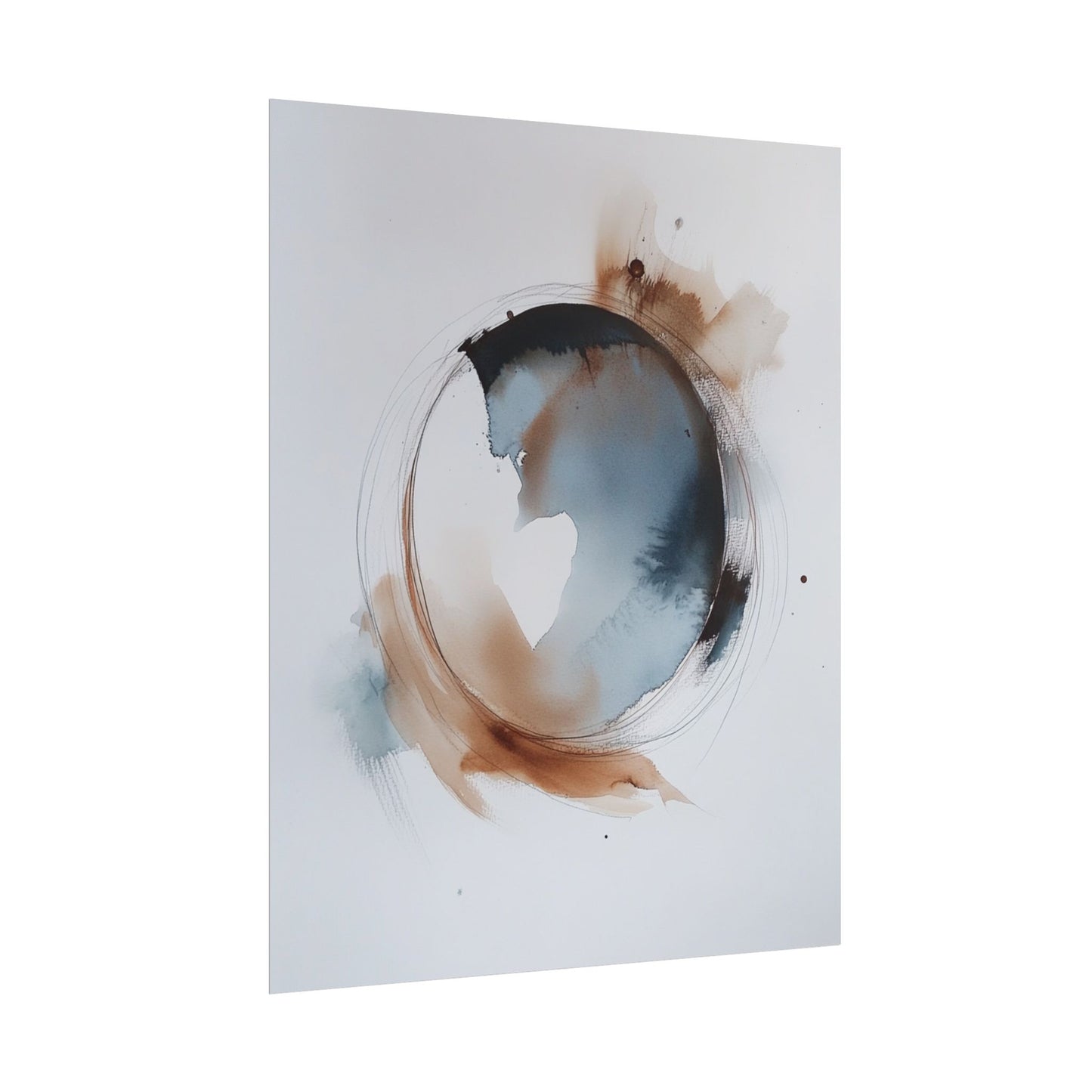 Ethereal Cycles - Minimalist Abstract Watercolour Art