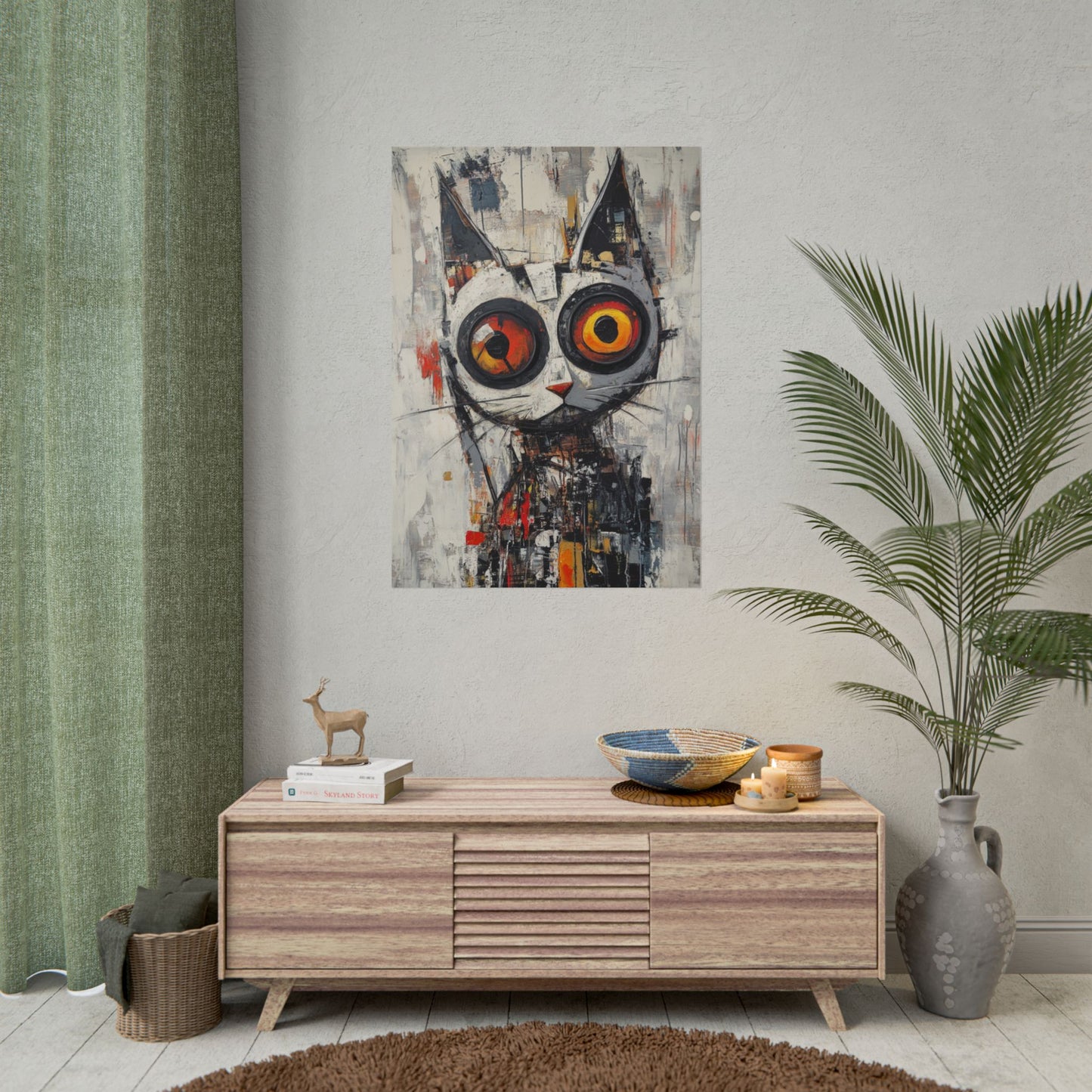 Whimsical Feline - Abstract Cat Art Print