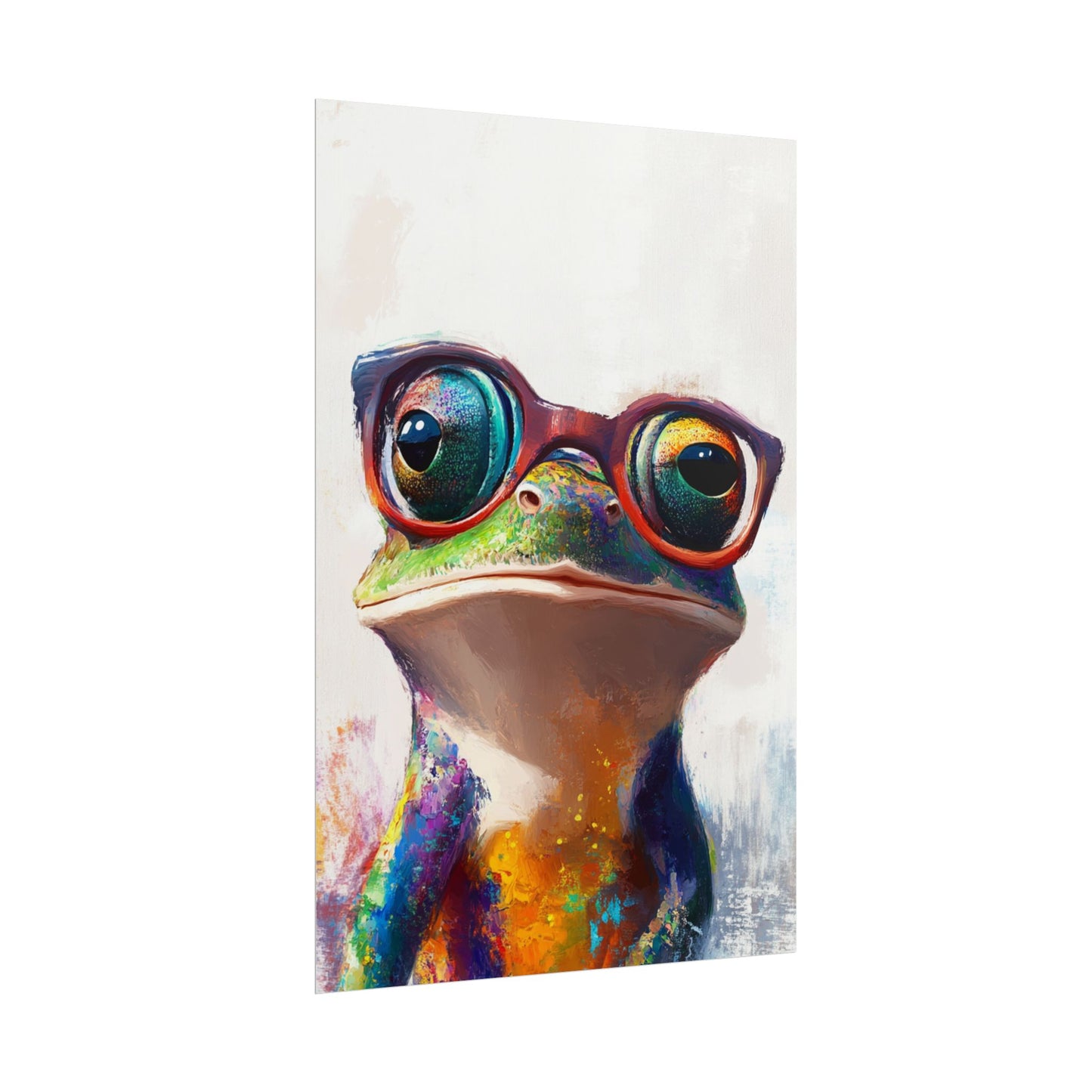 Quirky Frog with Glasses - Vibrant Abstract Animal Art Print