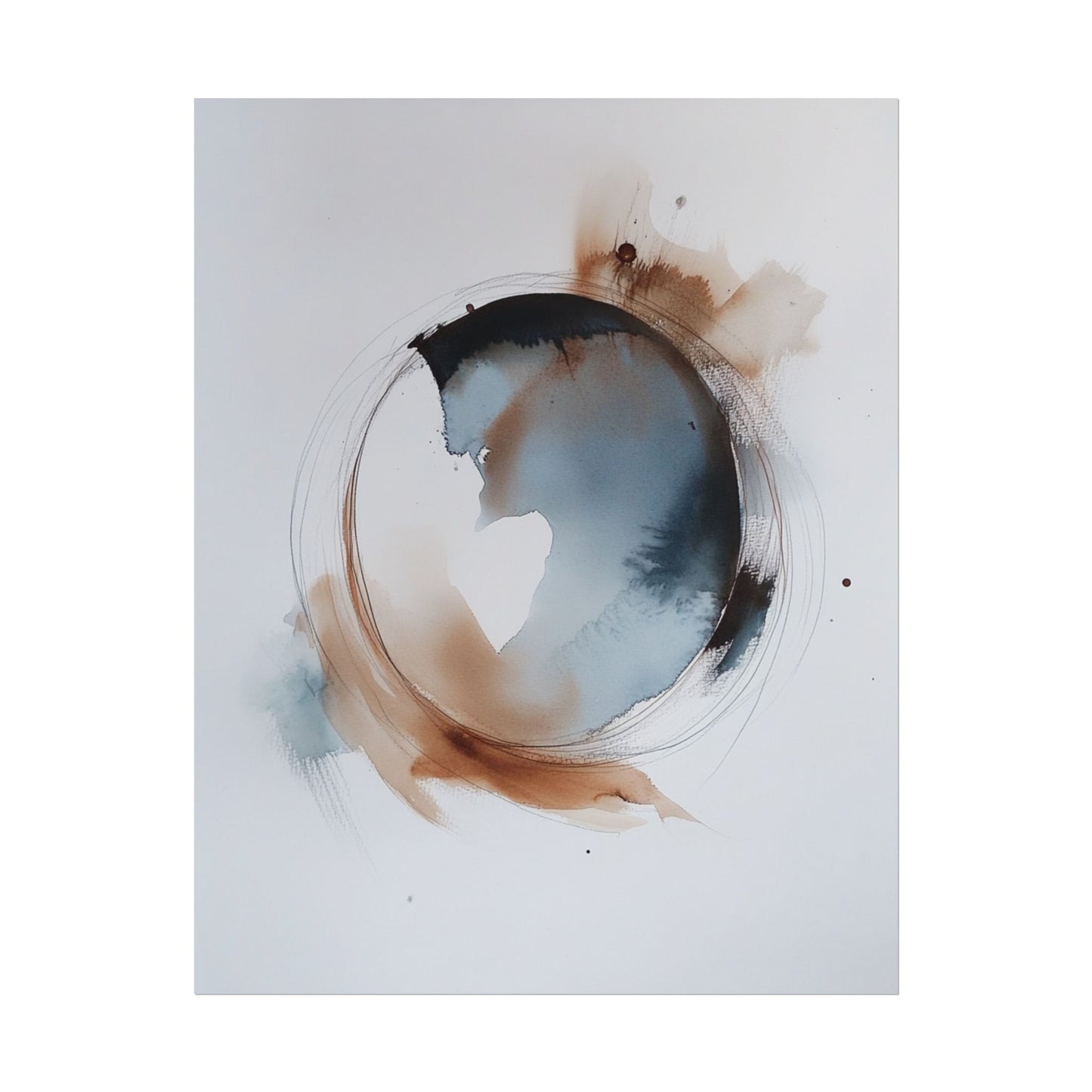 Ethereal Cycles - Minimalist Abstract Watercolour Art