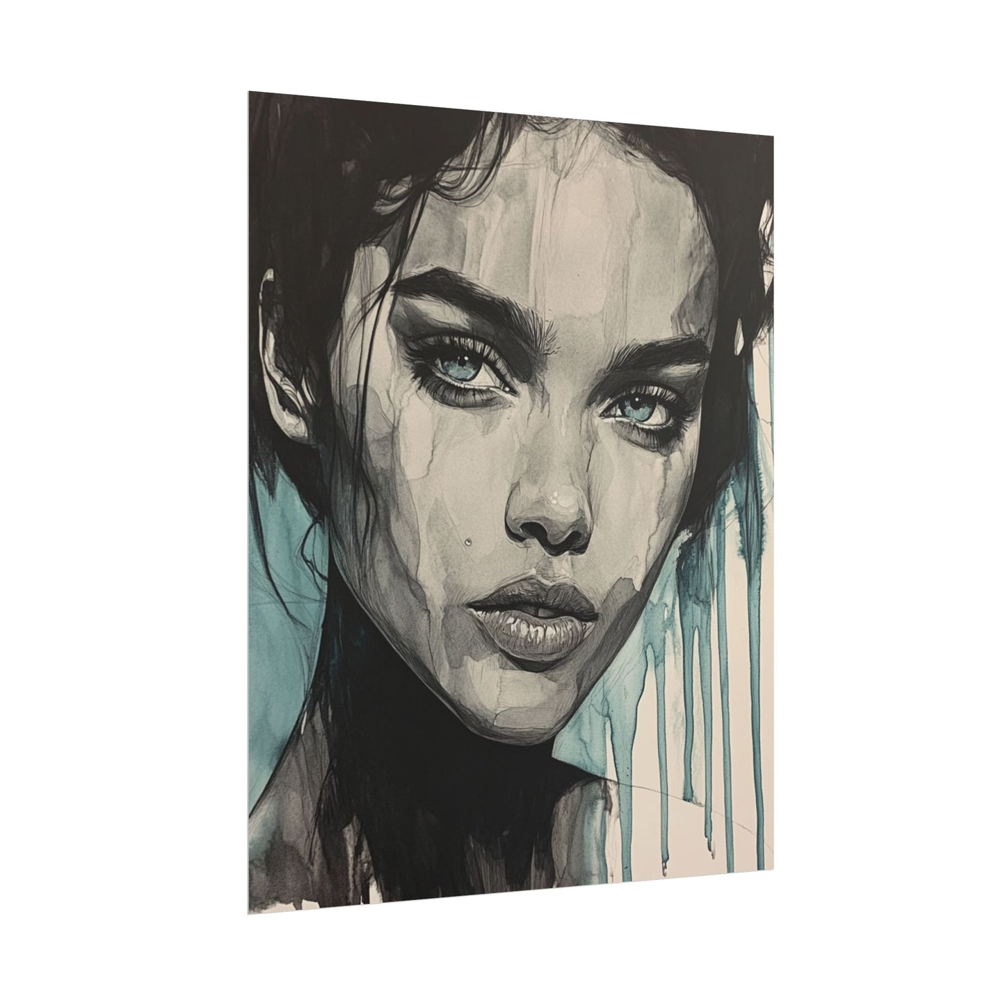 Stormy Gaze - Abstract Portrait Print