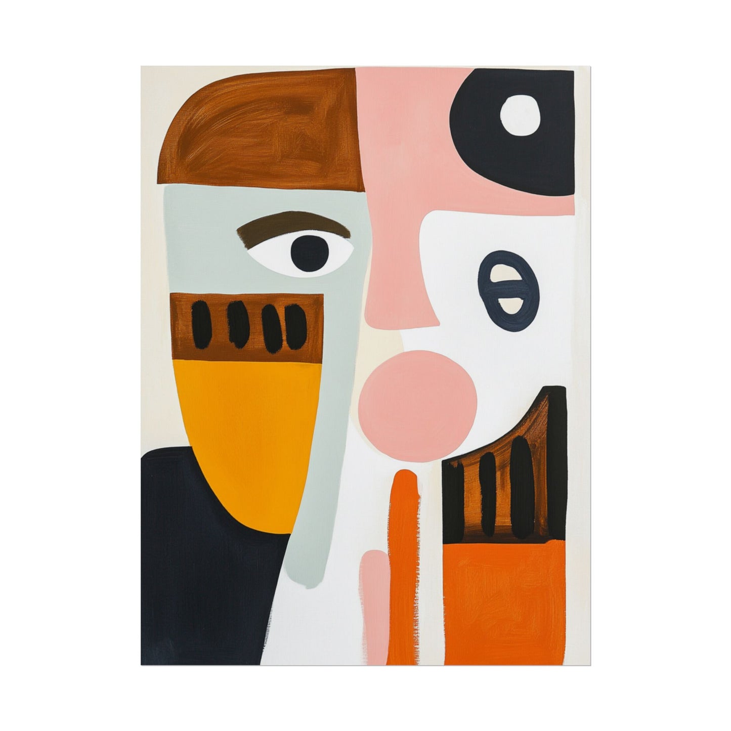 Modern Faces - Geometric Abstract Art Print