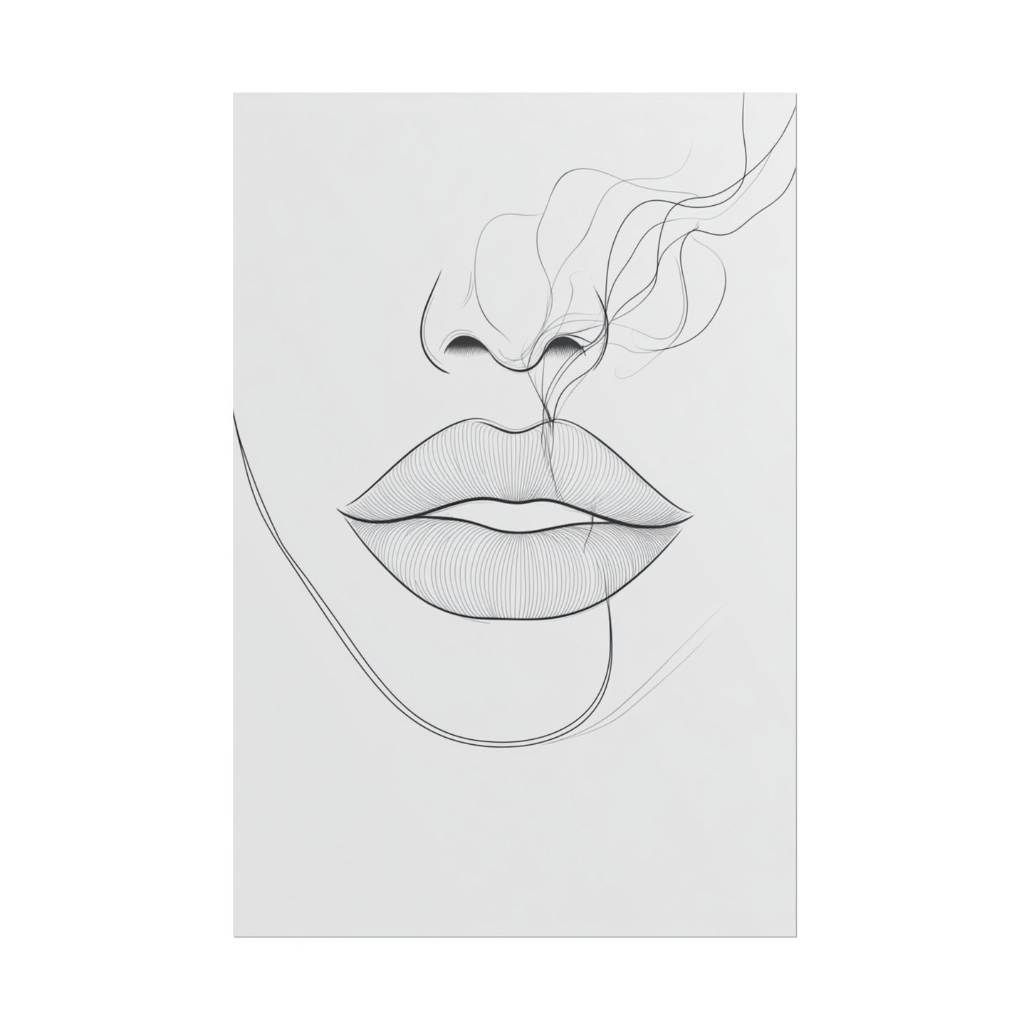 Whispers of Elegance - Abstract Line Art of Lips