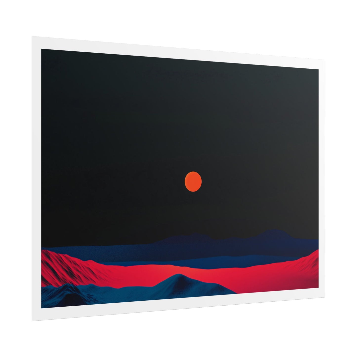 Blood Moon Over Fiery Mountains - Abstract Art Print