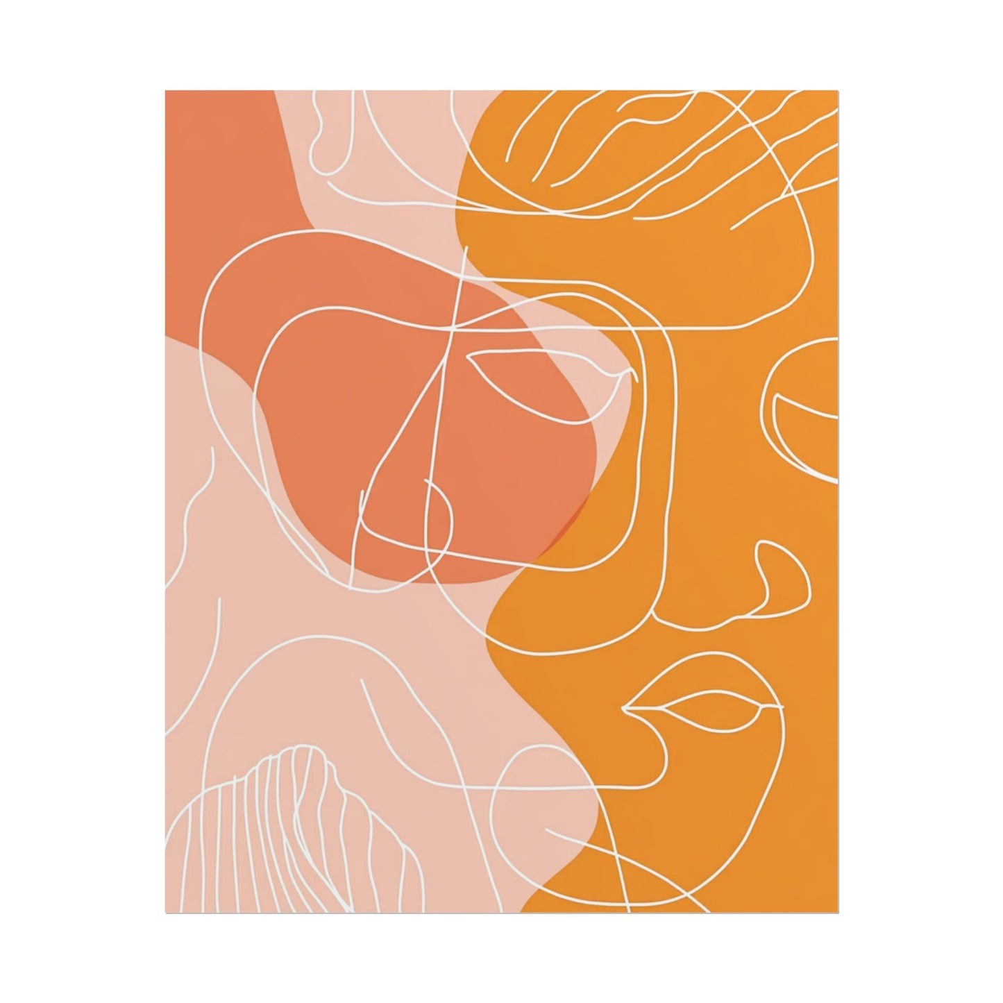 Harmonious Faces - Abstract Line Art Print