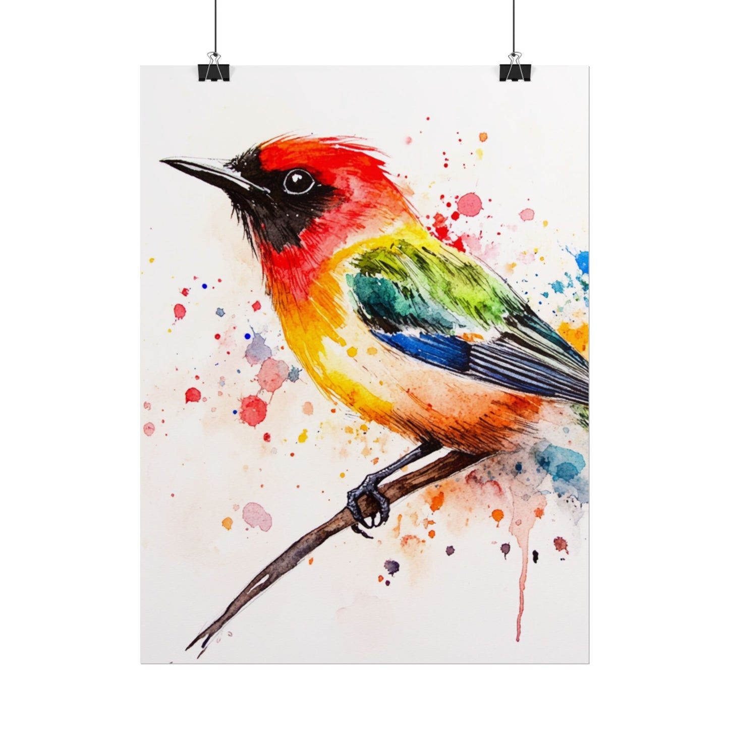 Vibrant Melody - Abstract Watercolour Bird Art