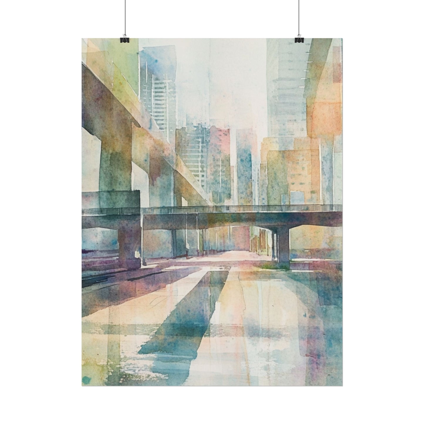 Urban Dreams - Abstract Cityscape in Soft Watercolours