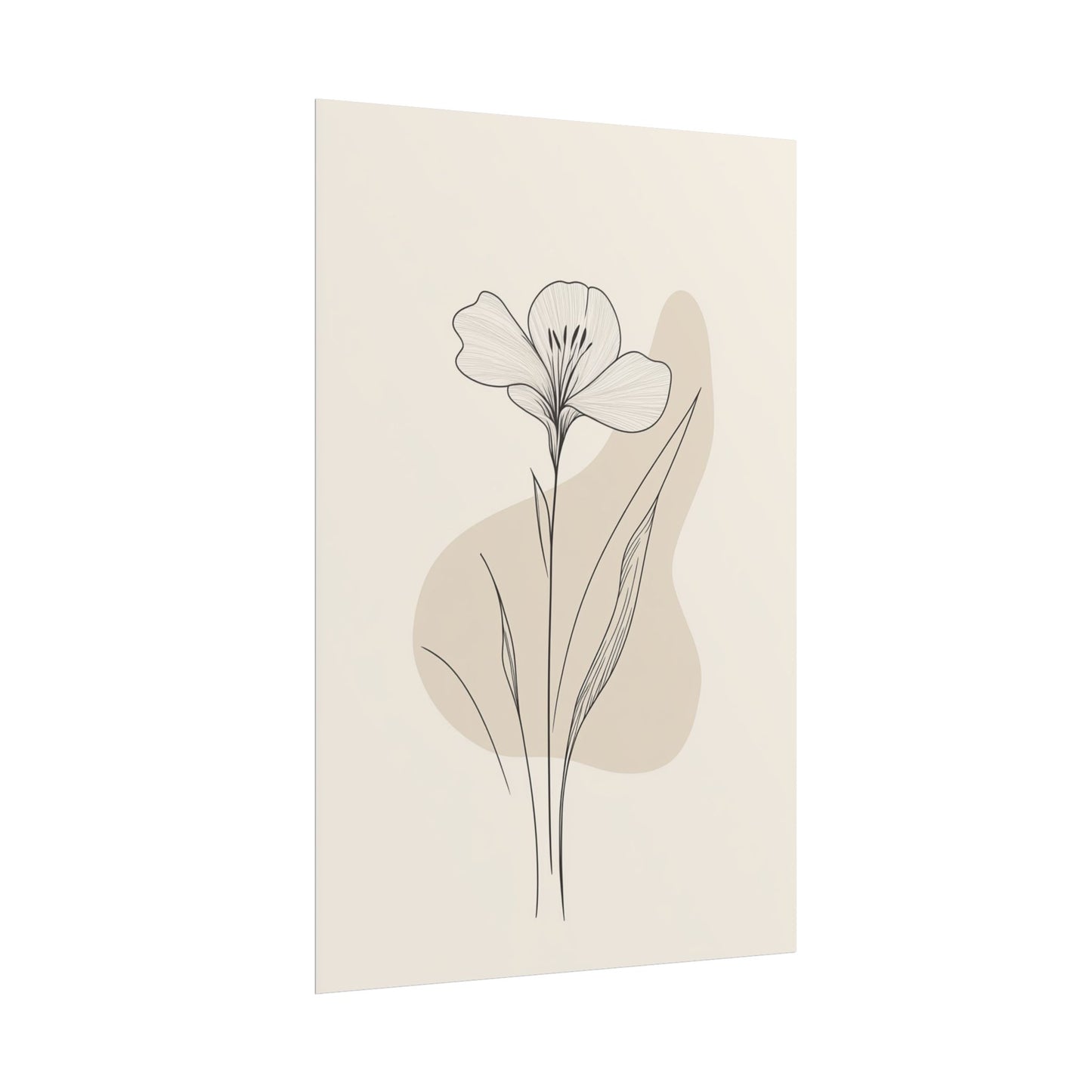 Serenity in Bloom - Minimalist Floral Line Art