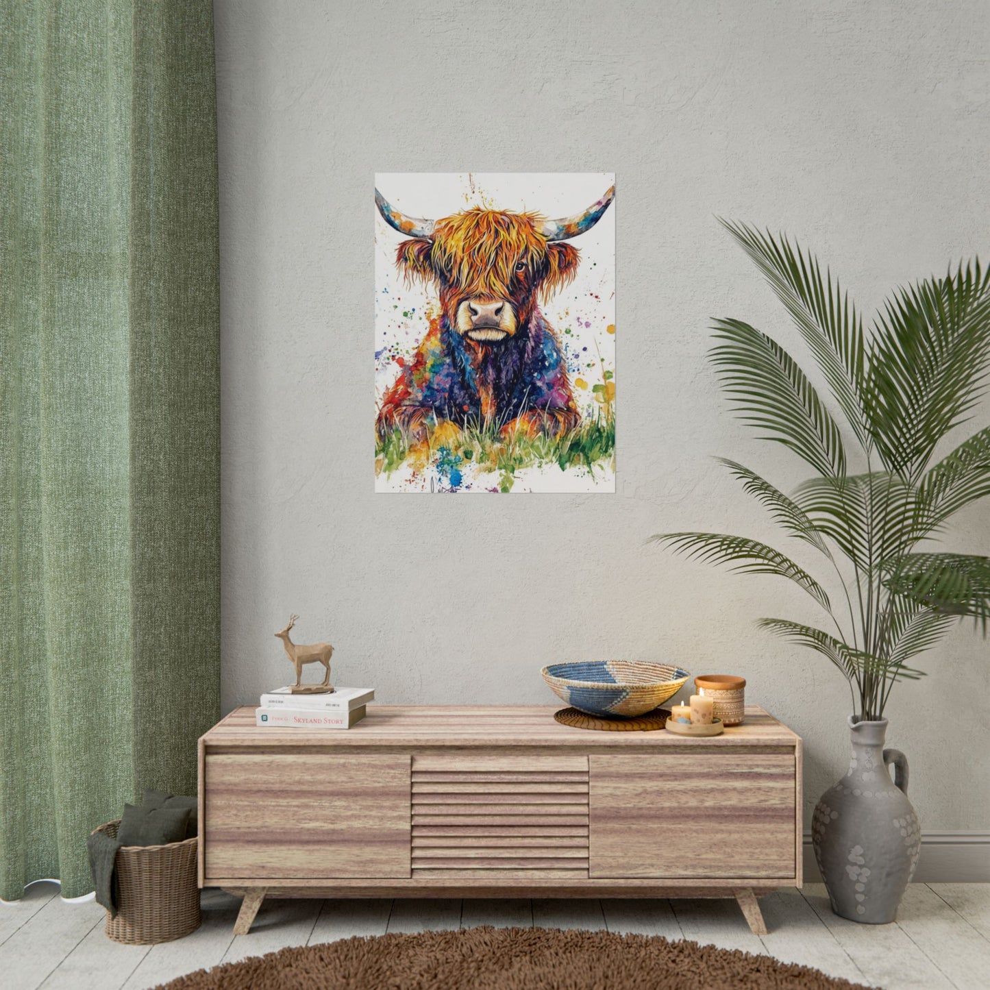 Highland Harmony - Abstract Highland Cow Art Print