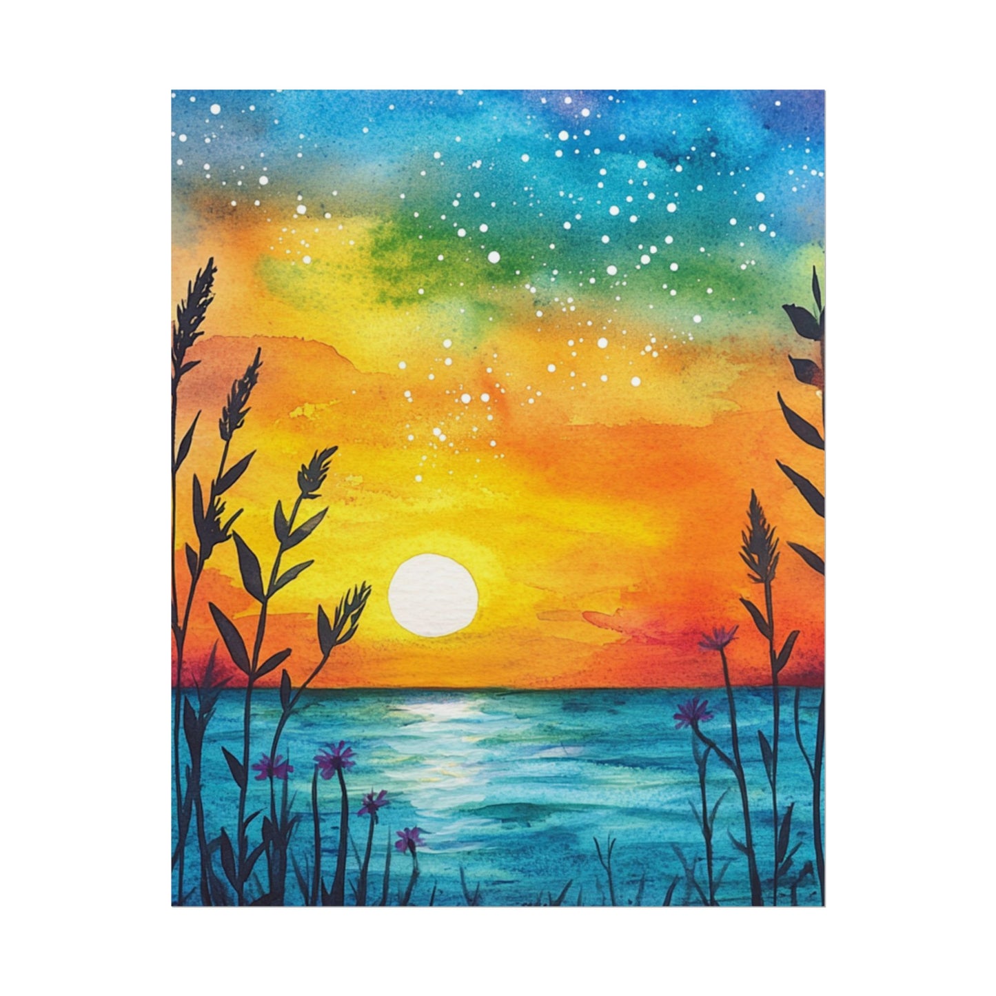 Starlit Sunset - Abstract Coastal Landscape Art Print