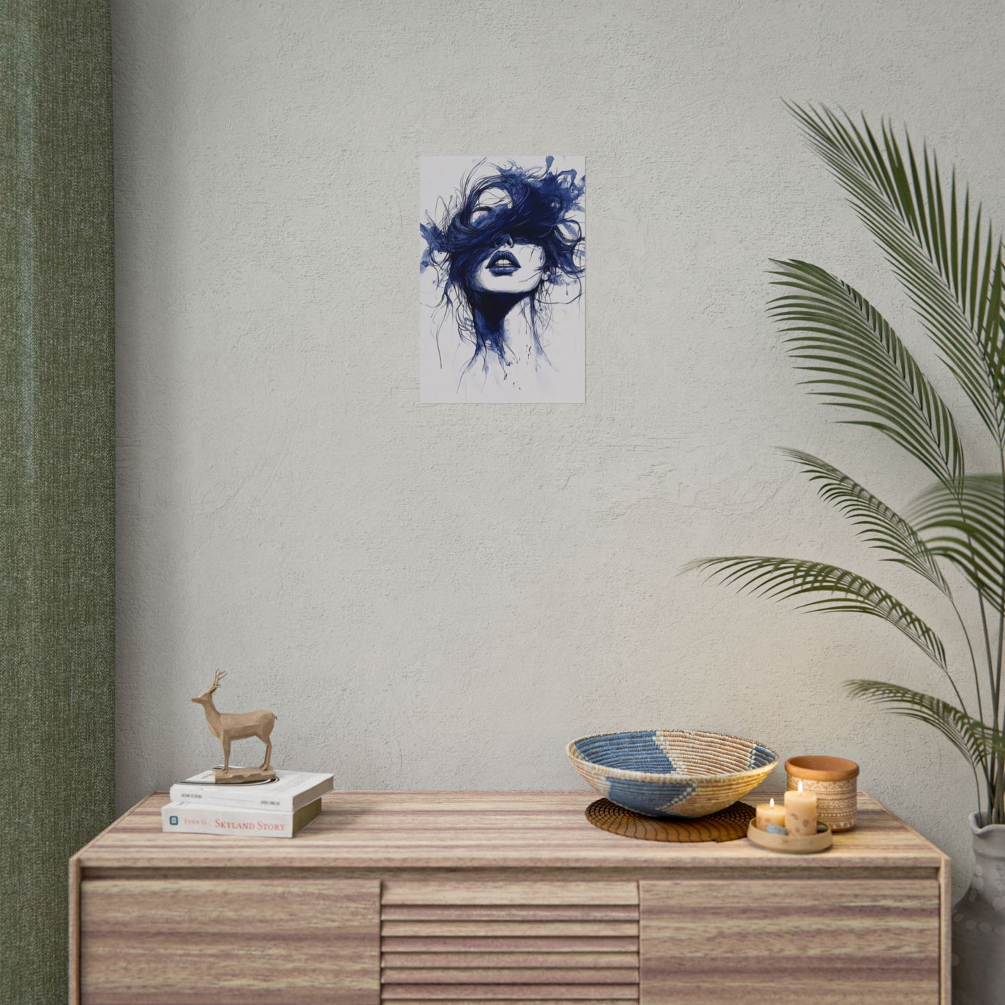 Veil of Blue - Abstract Portrait Print