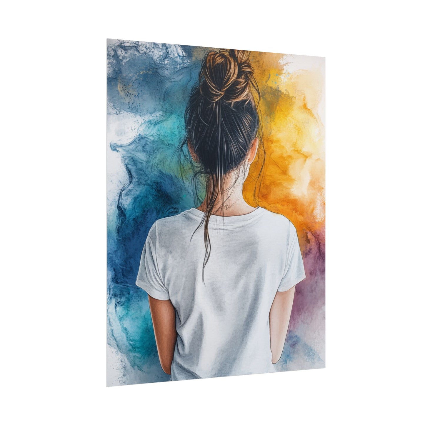 Contemplative Colour - Abstract Portrait Art Print