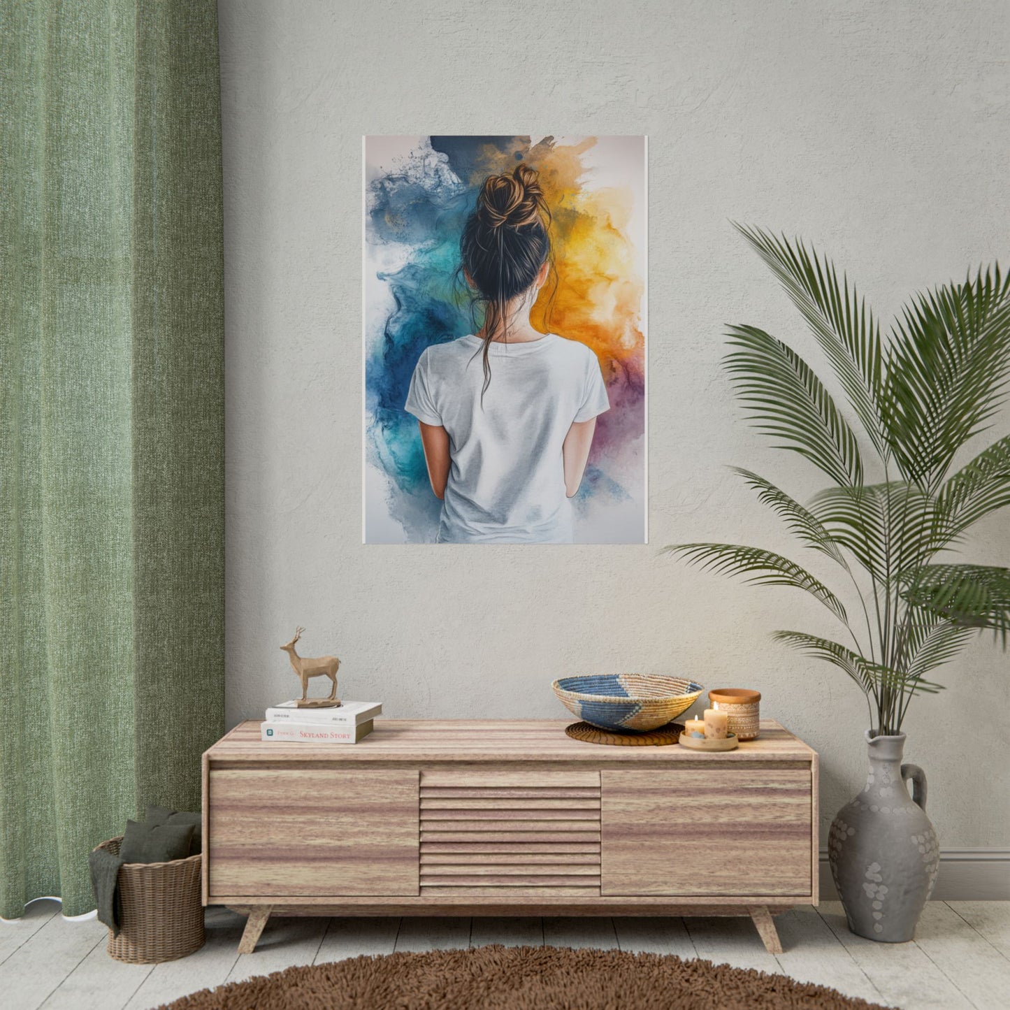 Contemplative Colour - Abstract Portrait Art Print