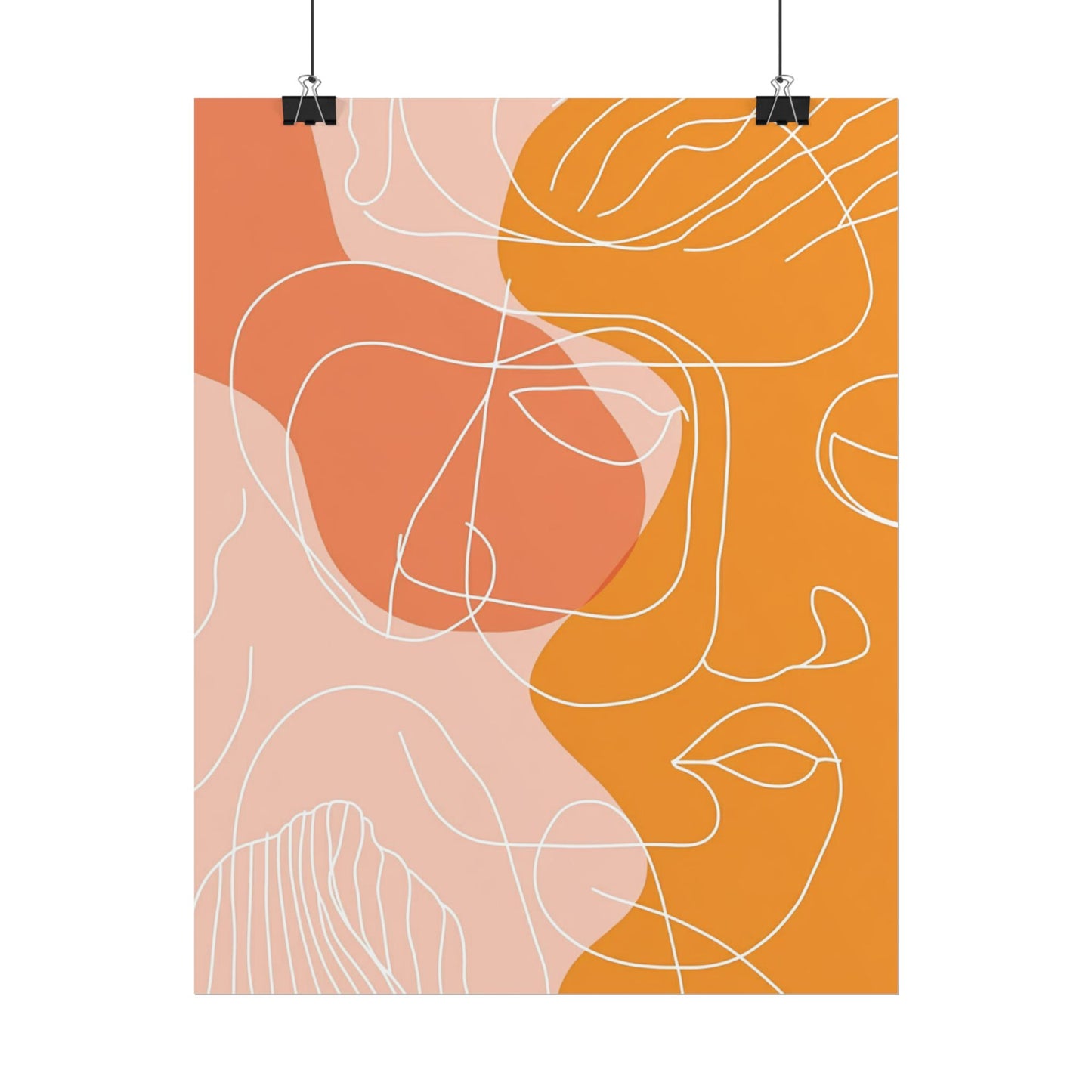 Harmonious Faces - Abstract Line Art Print