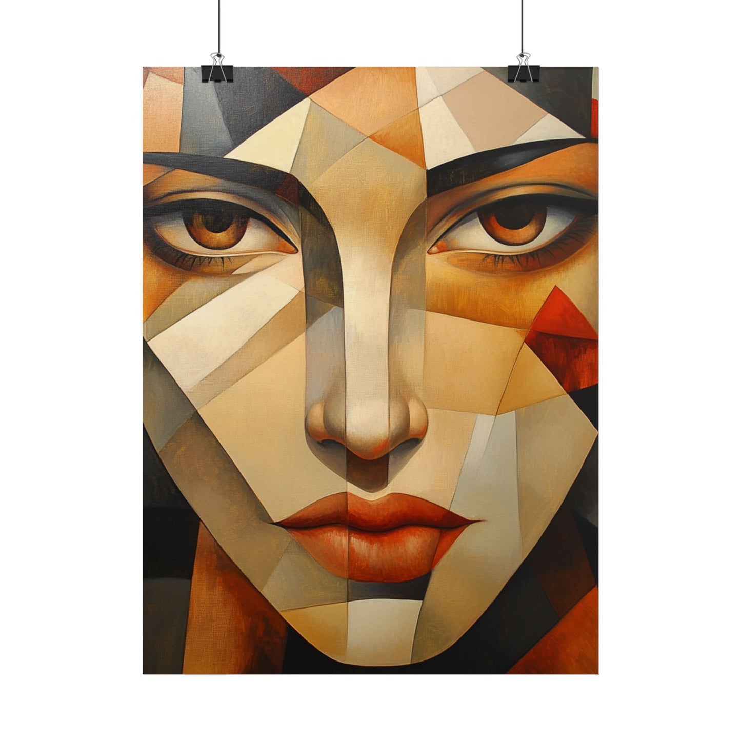 Facets of Emotion - Abstract Geometric Portrait Art Print