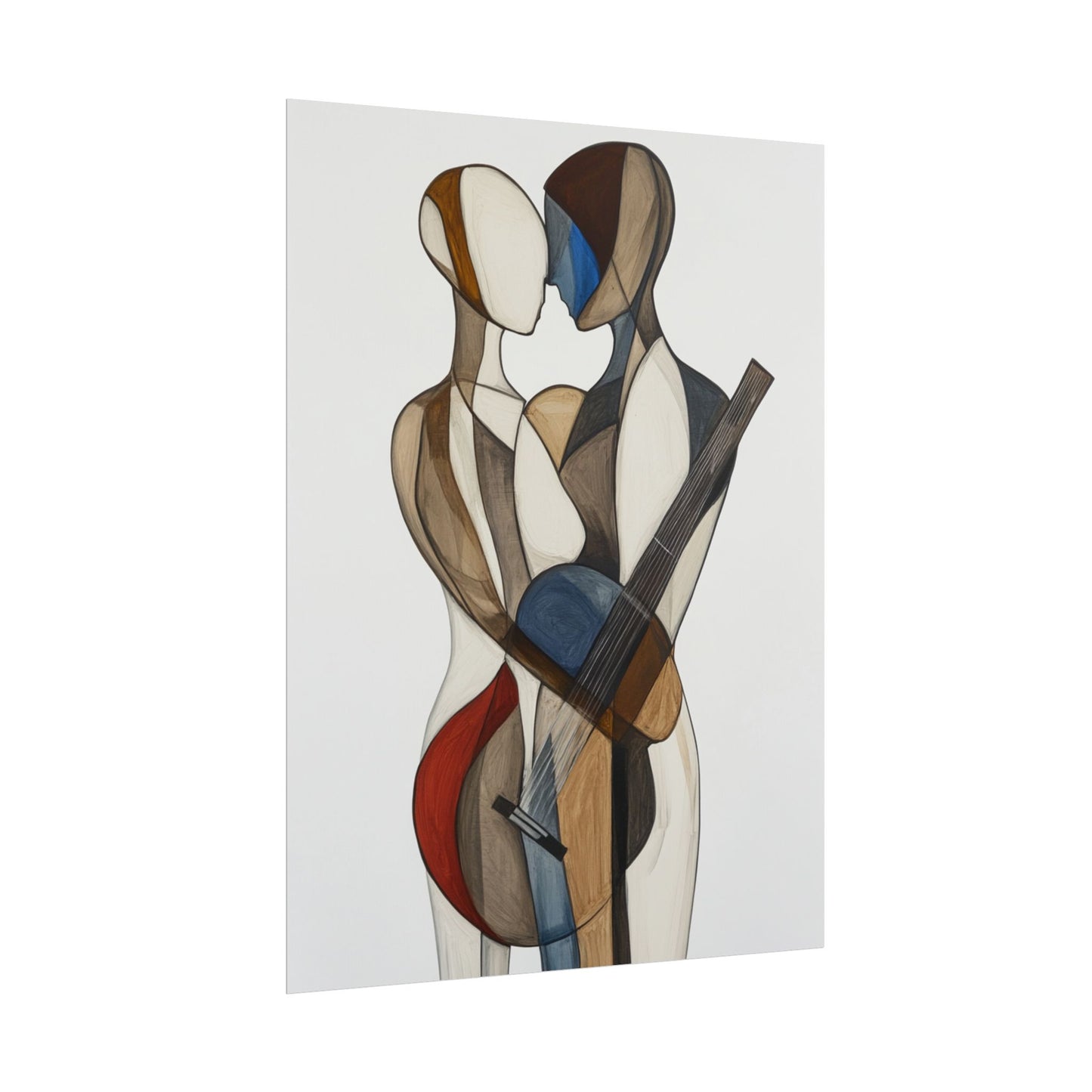 Harmonious Embrace - Abstract Figurative Art Print