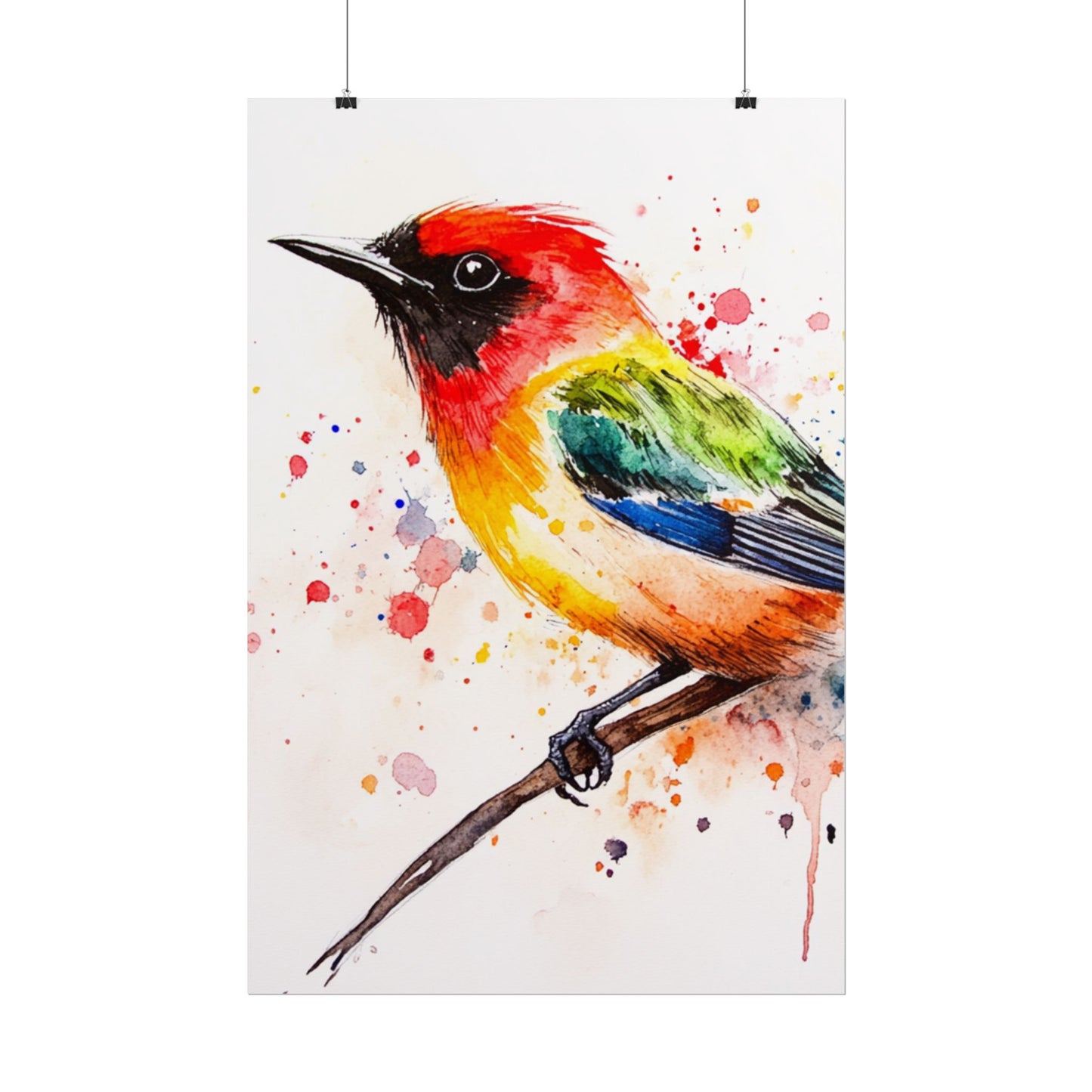 Vibrant Melody - Abstract Watercolour Bird Art