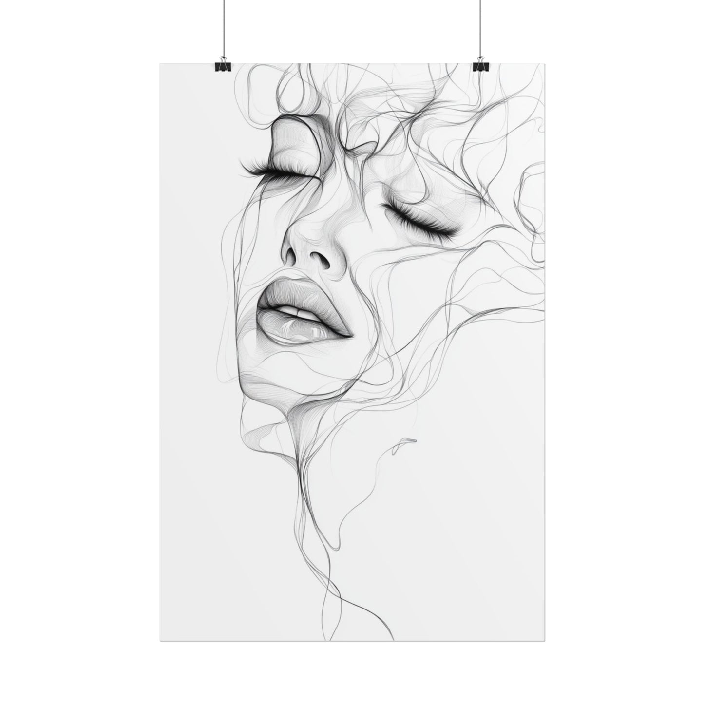 Ethereal Whispers - Abstract Line Art Portrait