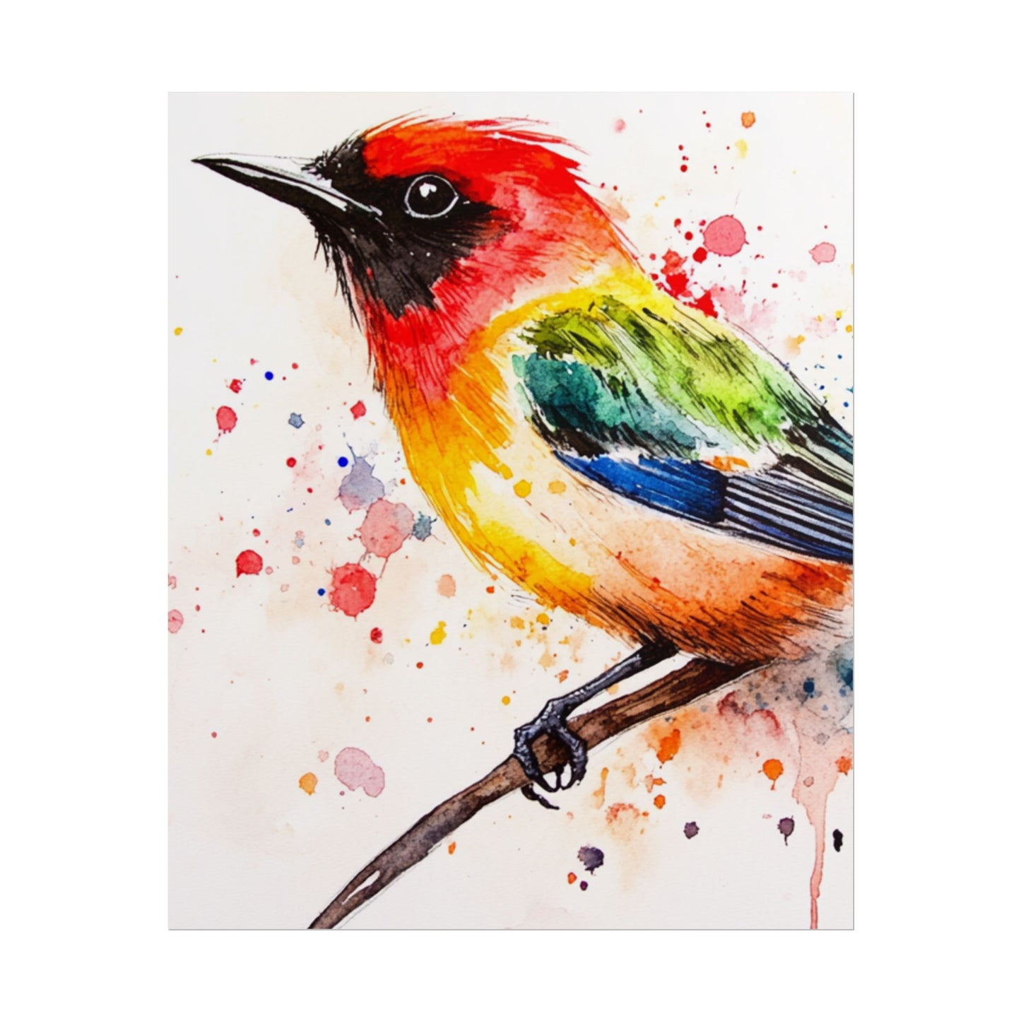 Vibrant Melody - Abstract Watercolour Bird Art