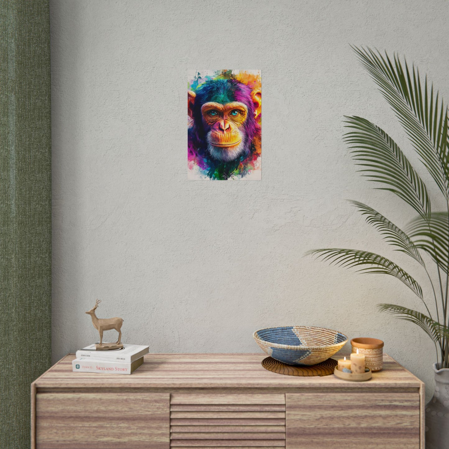 Vibrant Primate - Abstract Portrait of a Chimpanzee