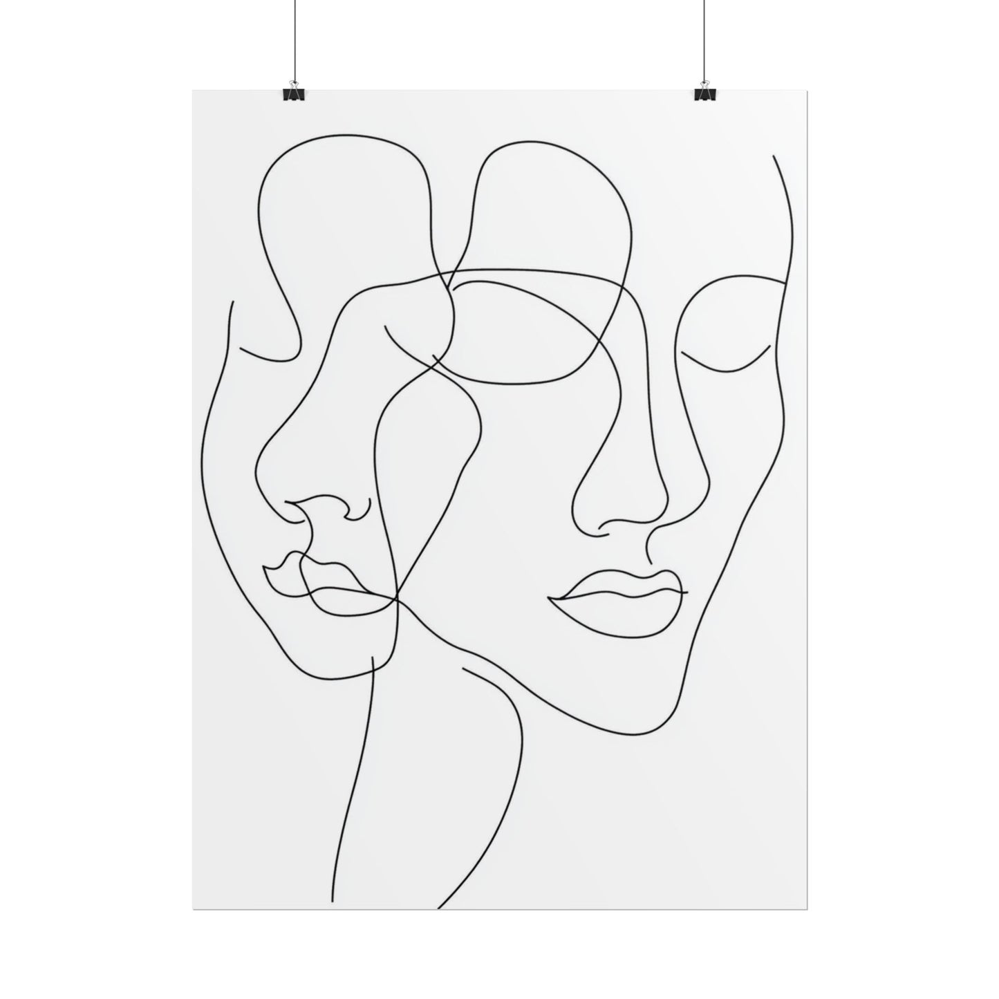 Intertwined Thoughts - Abstract Faces in Line Art